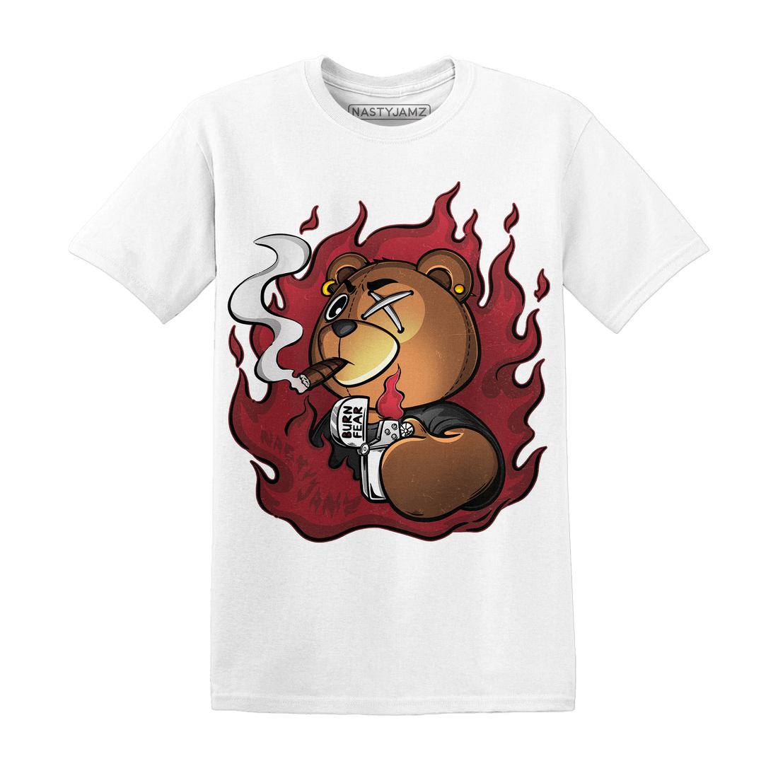 Cherry 12s T Shirt Match BER Burn Fear - NastyJamz
