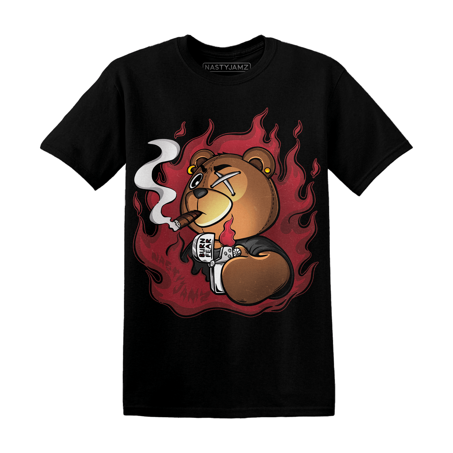 Cherry 12s T Shirt Match BER Burn Fear - NastyJamz