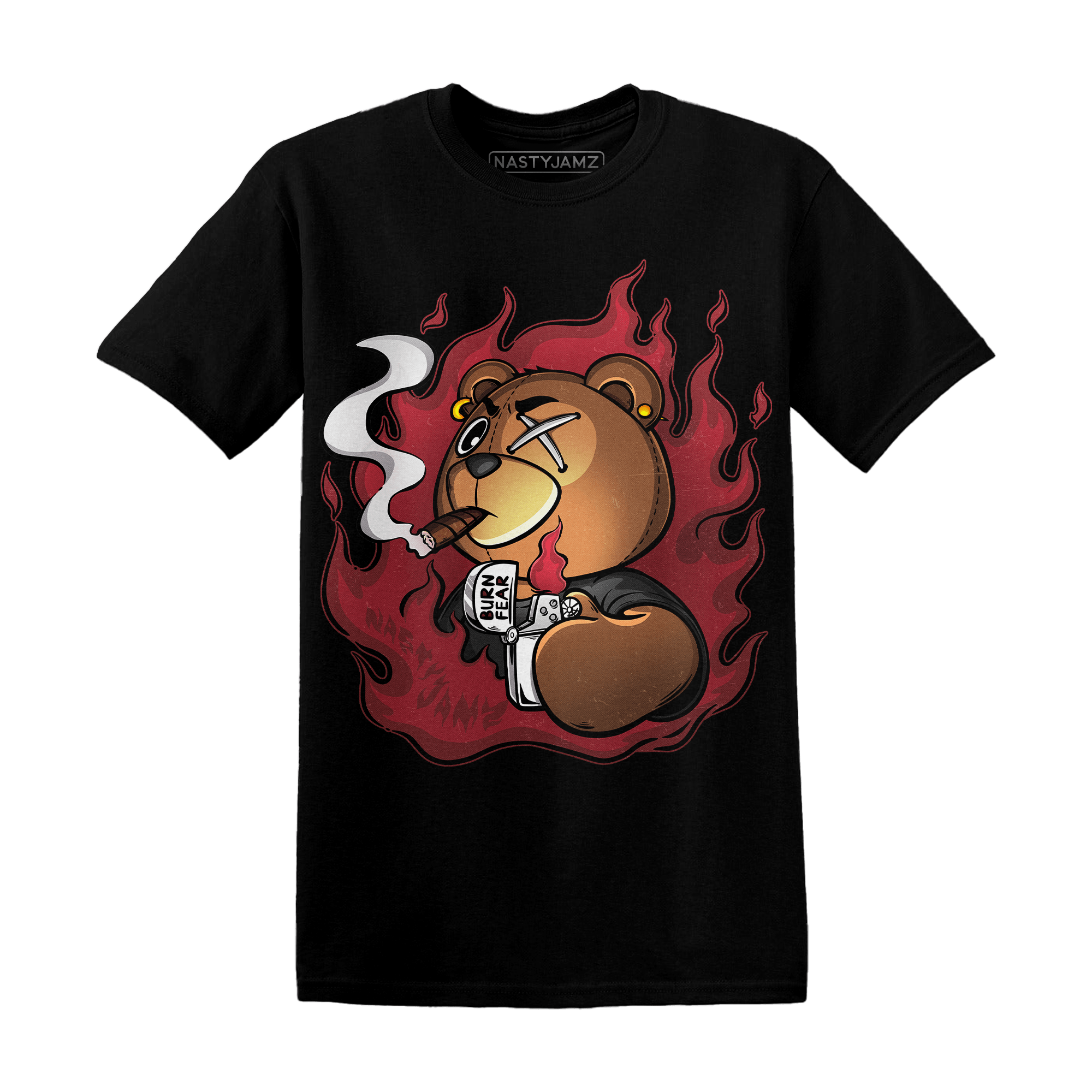 Cherry 12s T Shirt Match BER Burn Fear - NastyJamz