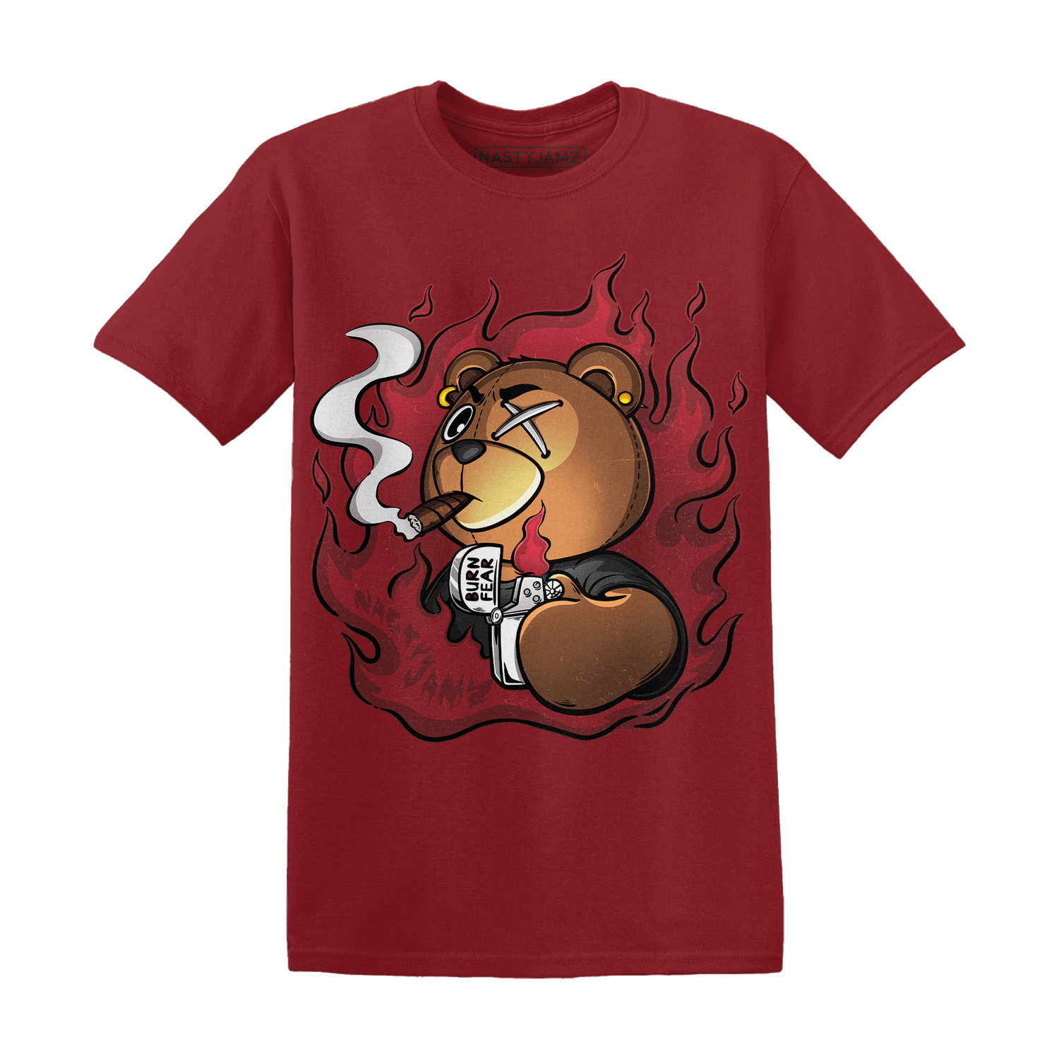 Cherry 12s T Shirt Match BER Burn Fear - NastyJamz