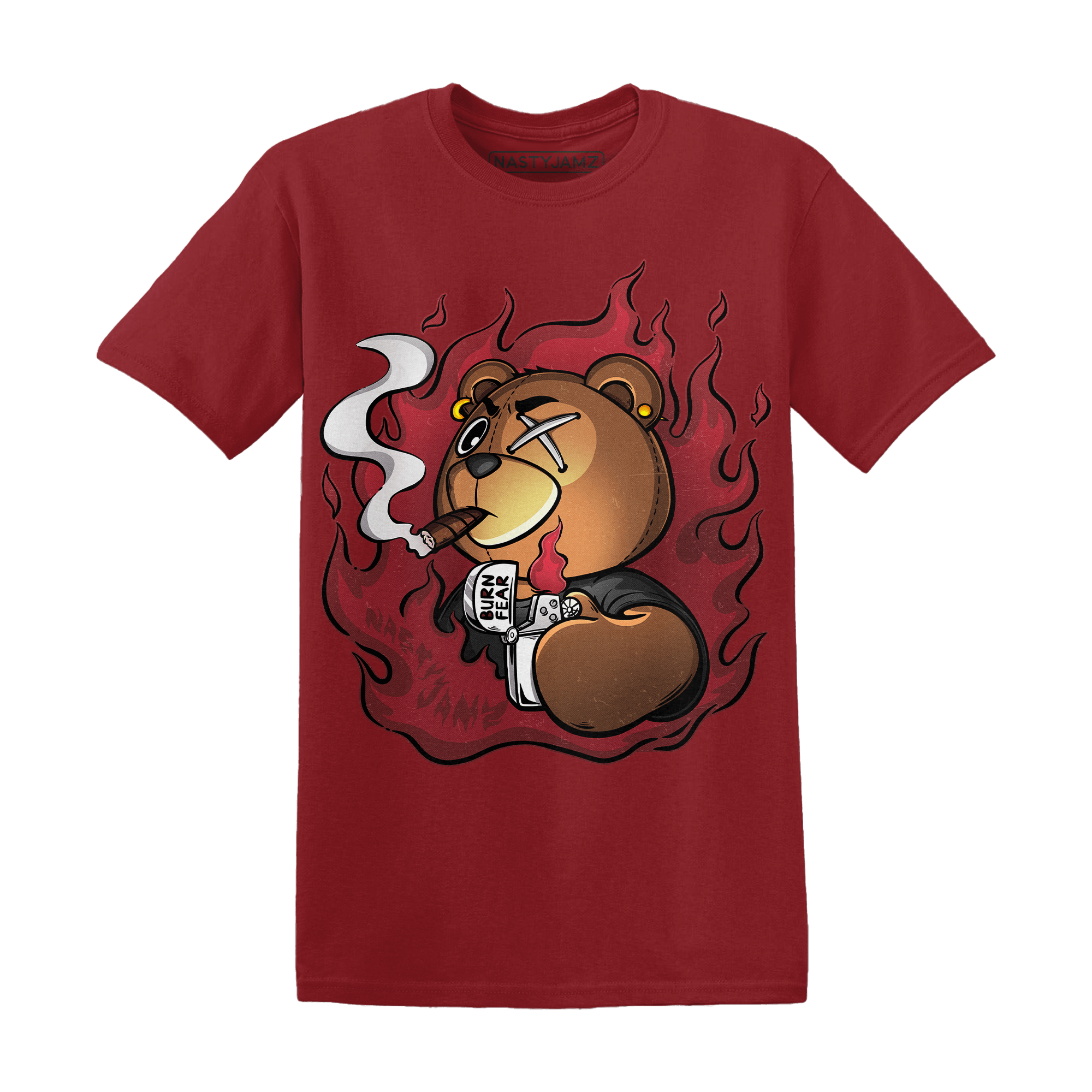 Cherry 12s T Shirt Match BER Burn Fear - NastyJamz