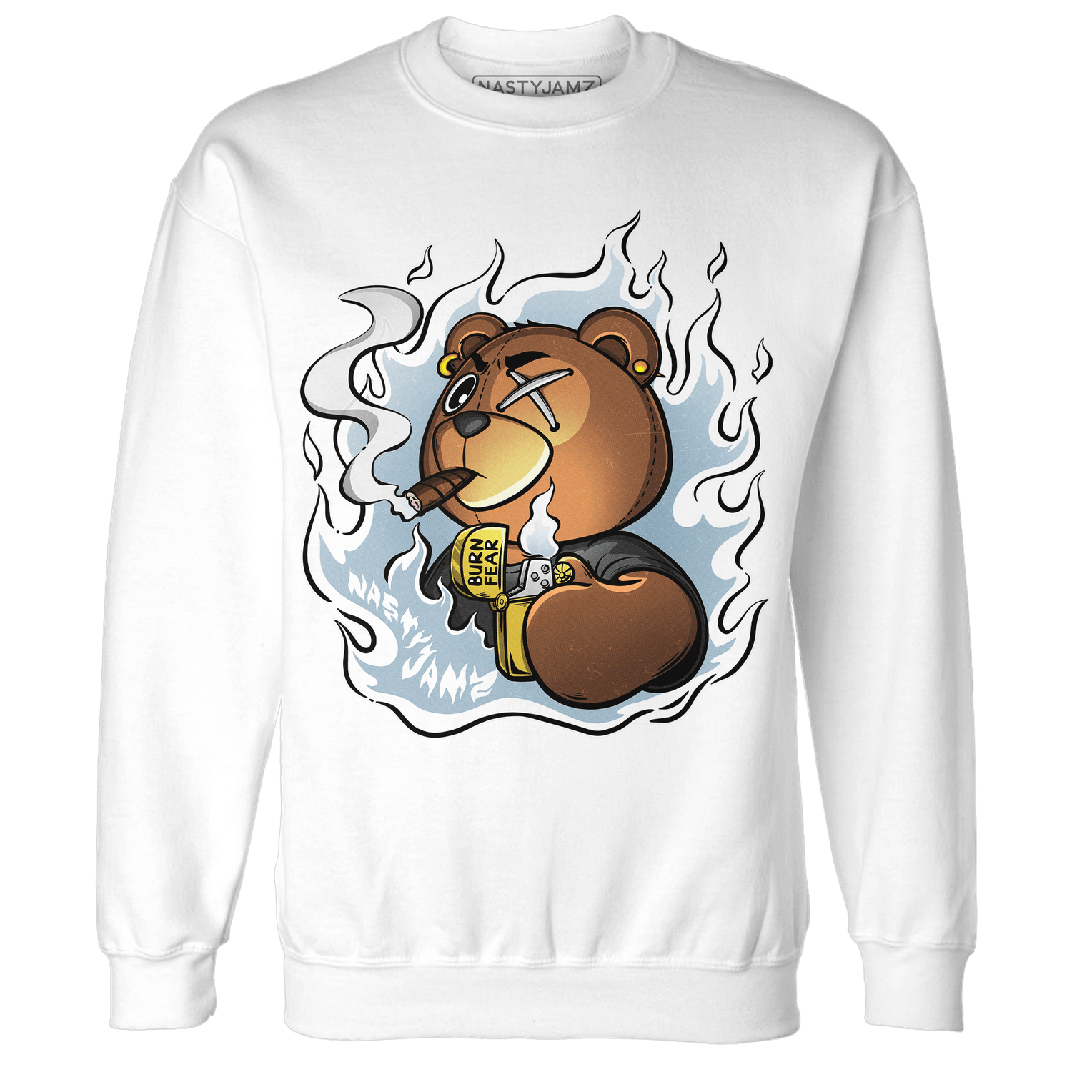 Blue Grey 13s Sweatshirt Match BER Burn Fear - NastyJamz