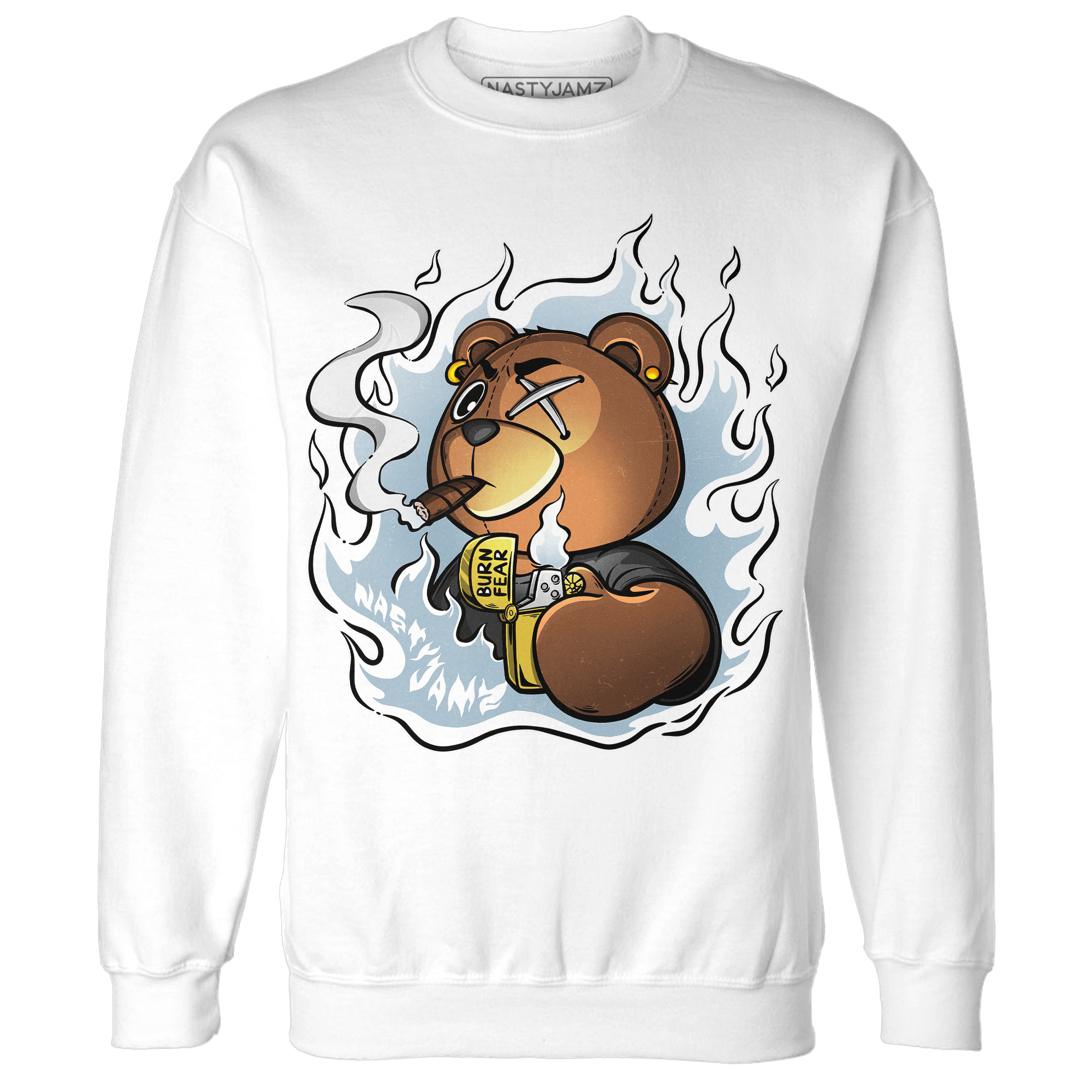 Blue Grey 13s Sweatshirt Match BER Burn Fear - NastyJamz