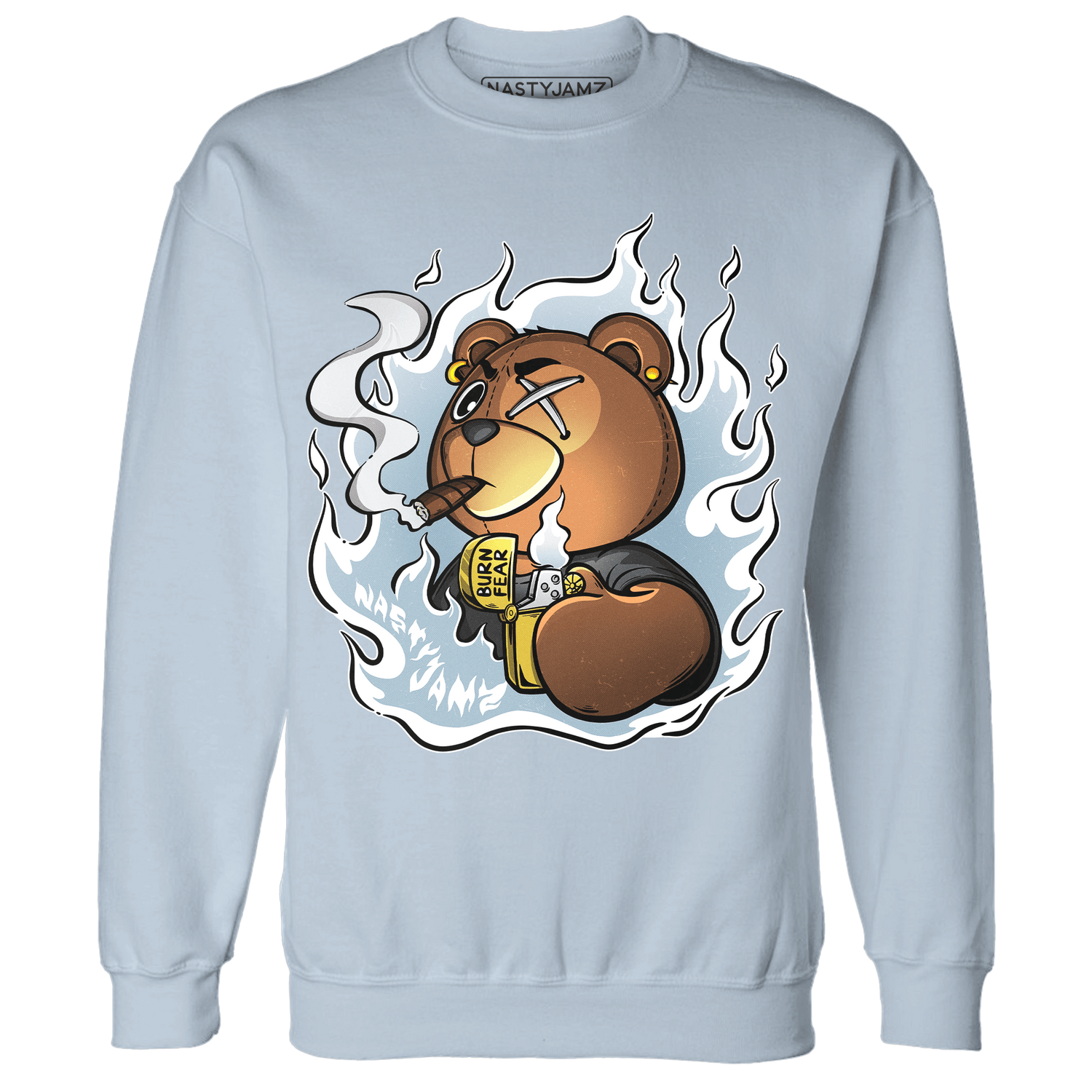 Blue Grey 13s Sweatshirt Match BER Burn Fear - NastyJamz