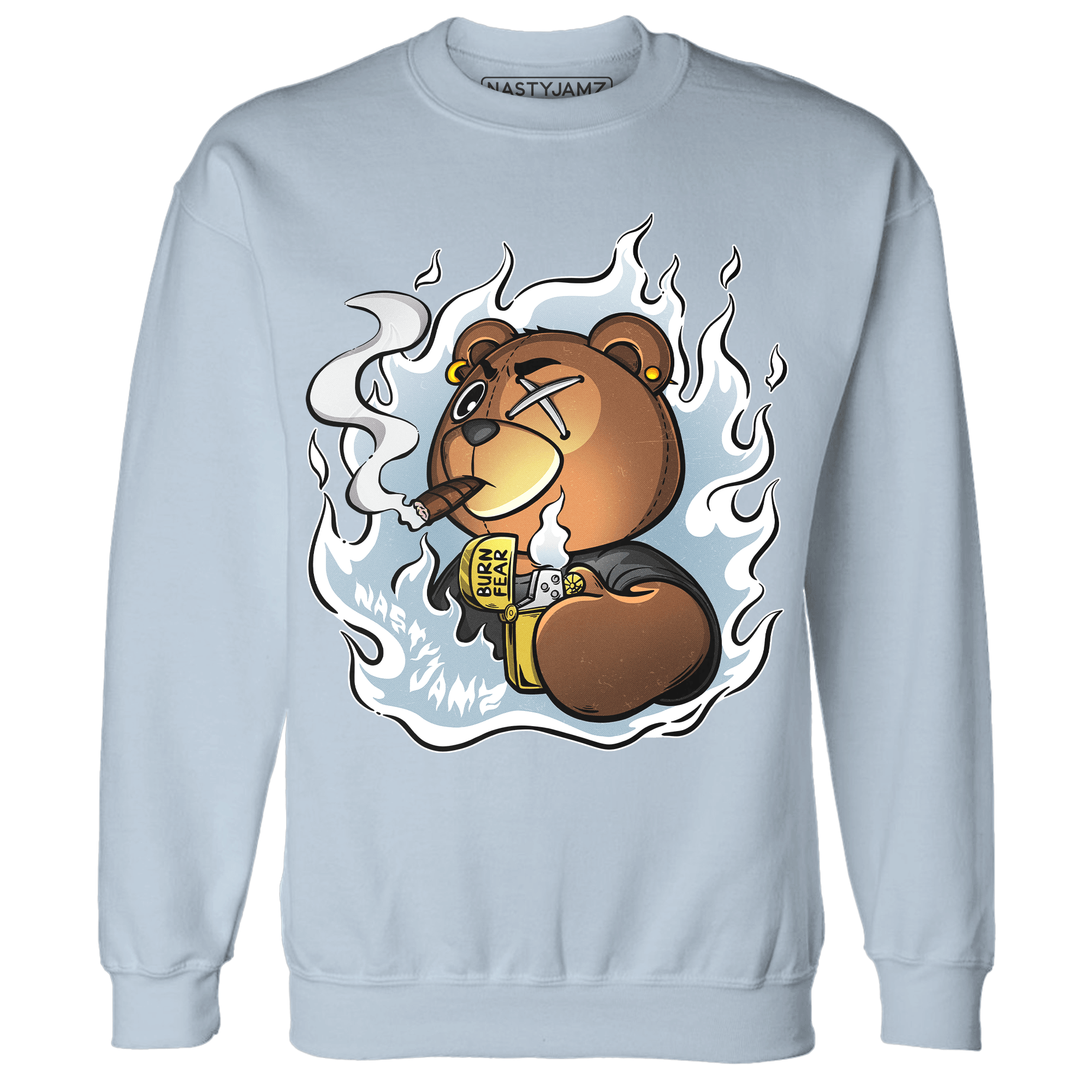Blue Grey 13s Sweatshirt Match BER Burn Fear - NastyJamz