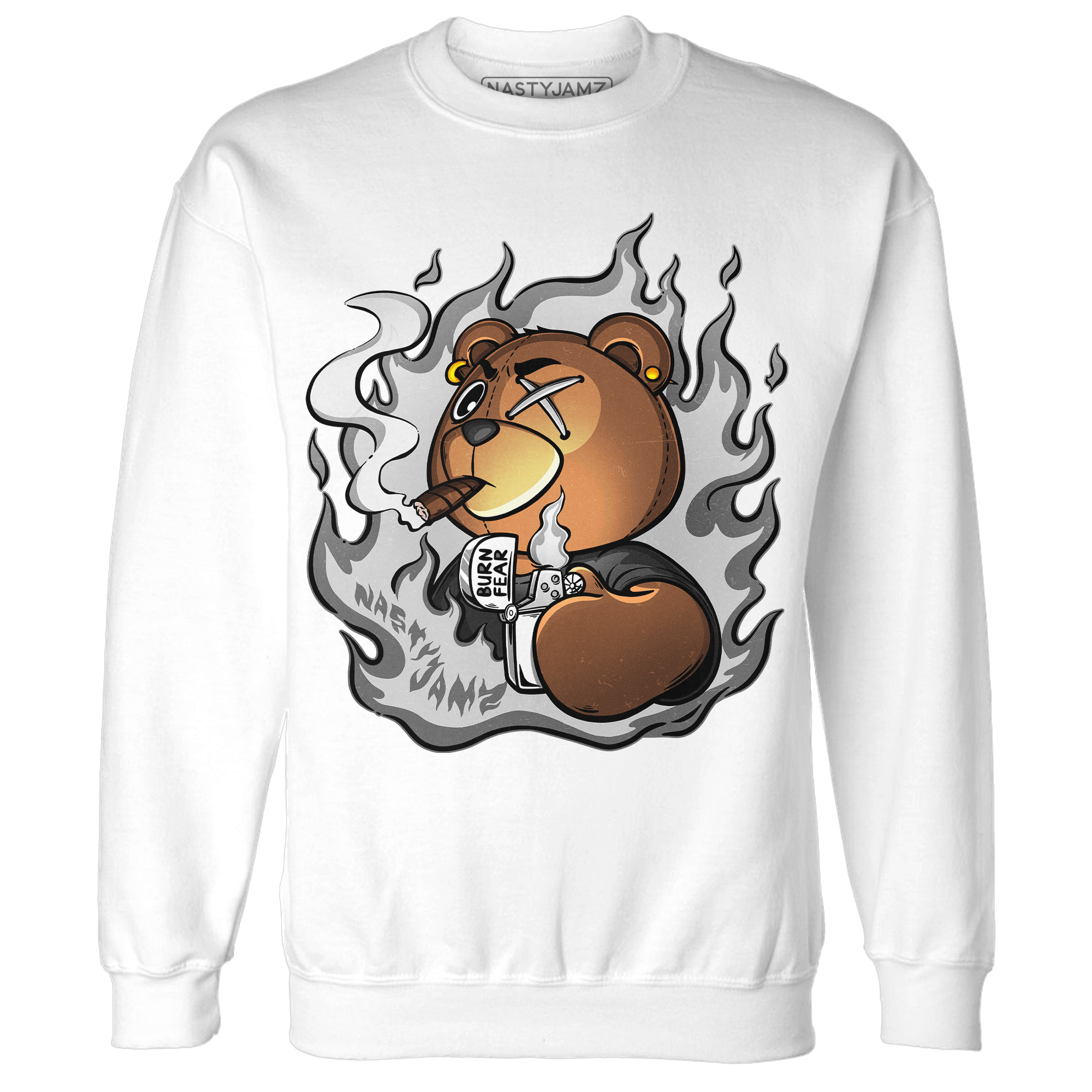 Retro High OG Black White 1s Sweatshirt Match BER Burn Fear - NastyJamz
