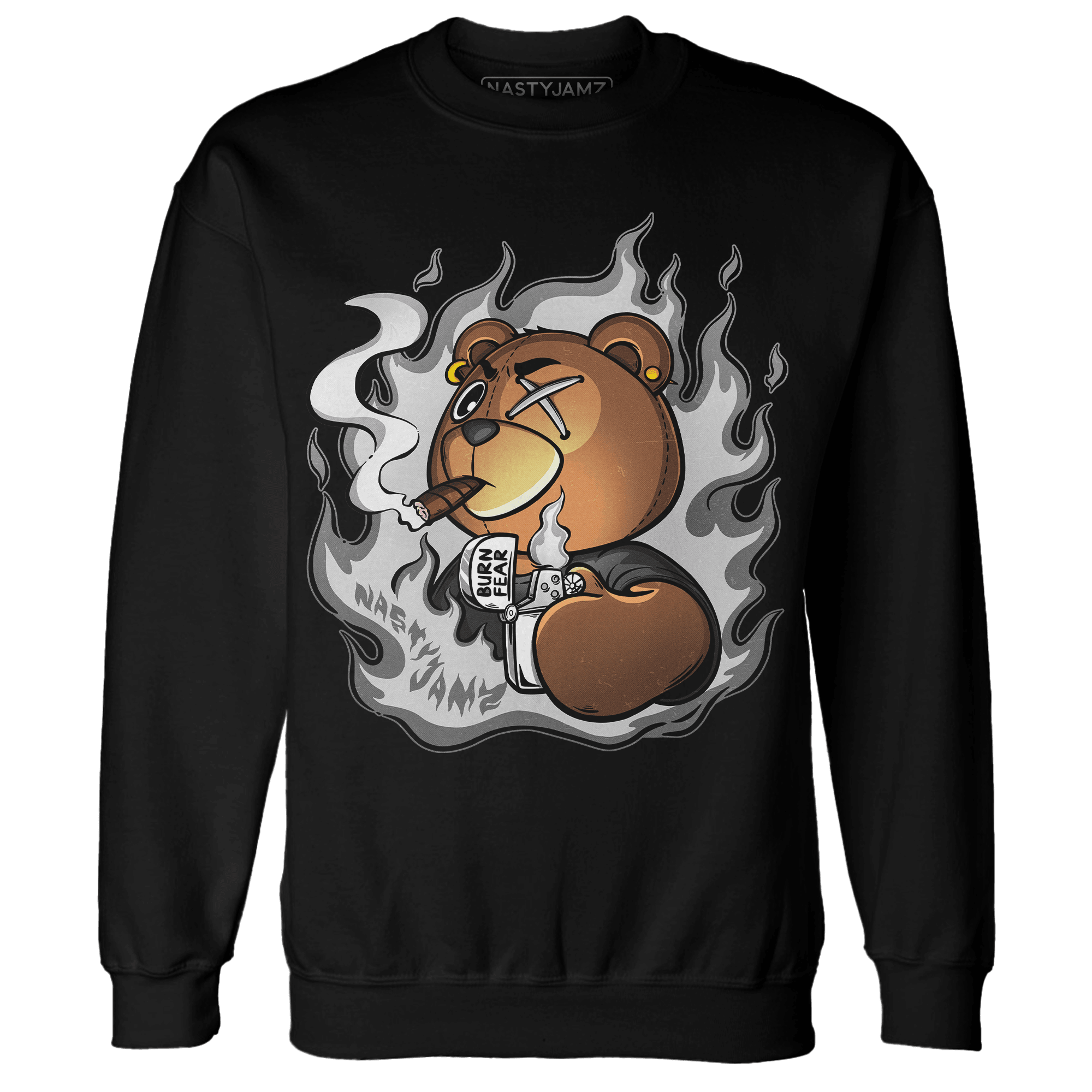 Retro High OG Black White 1s Sweatshirt Match BER Burn Fear - NastyJamz