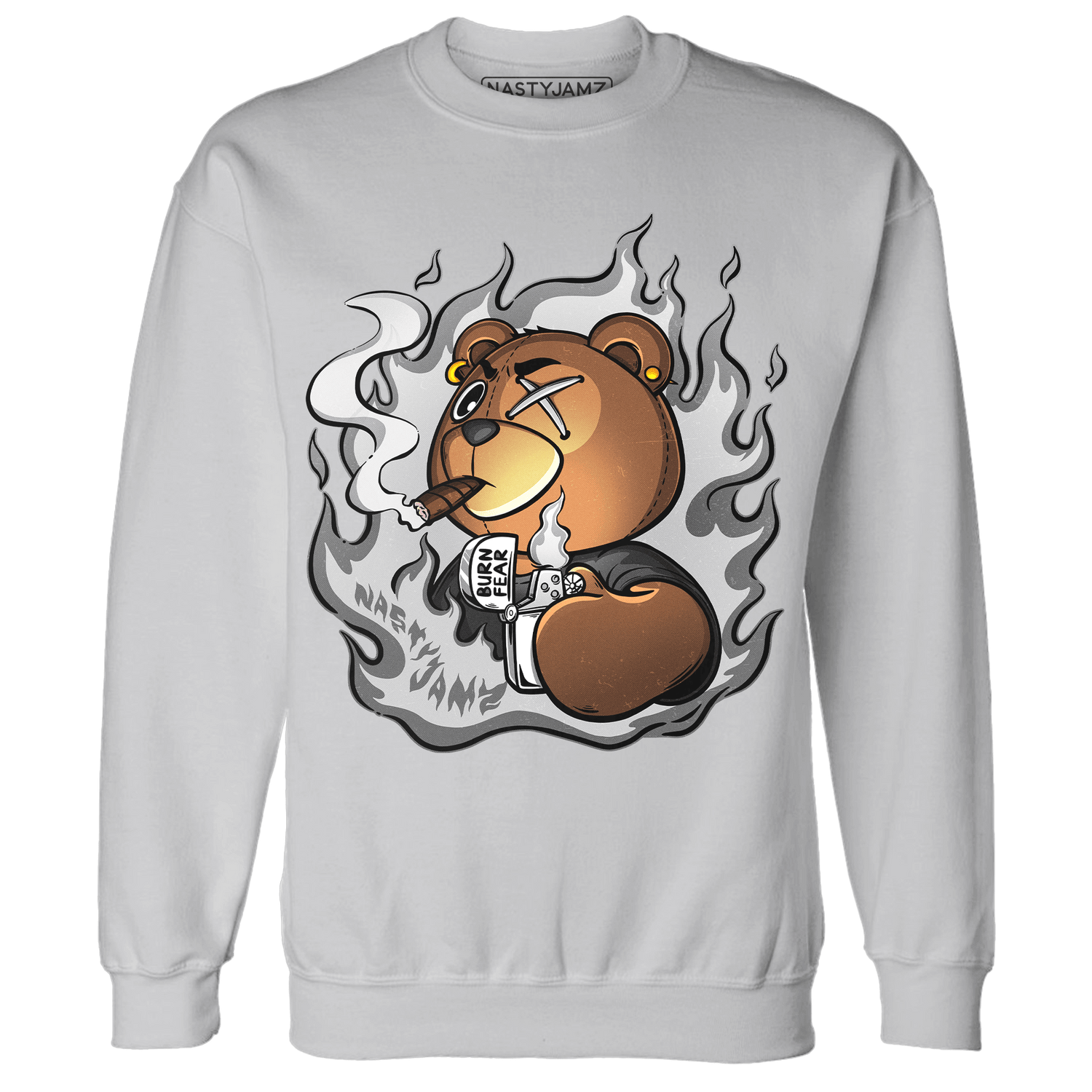 Retro High OG Black White 1s Sweatshirt Match BER Burn Fear - NastyJamz