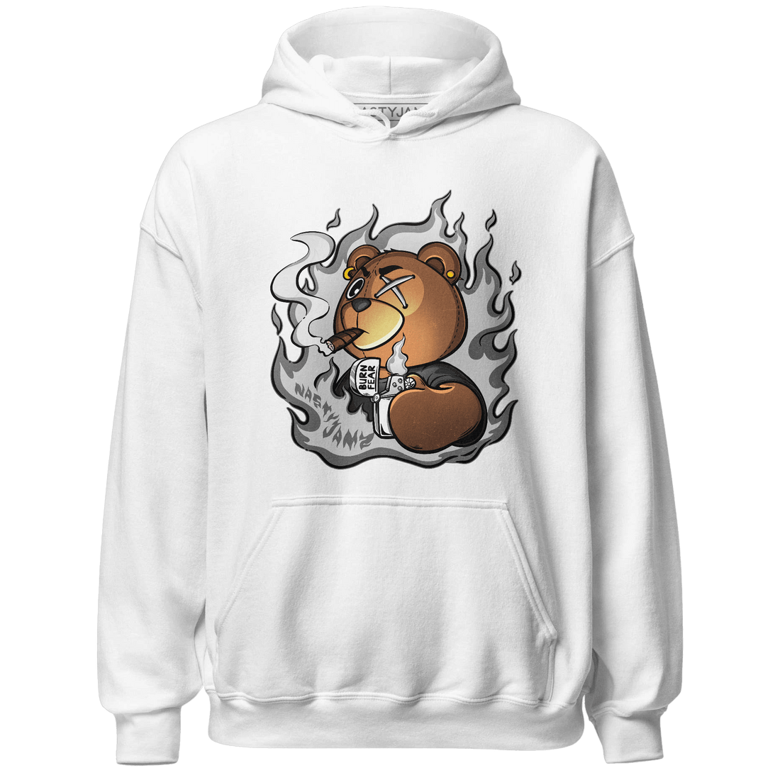 Retro High OG Black White 1s Hoodie Match BER Burn Fear - NastyJamz