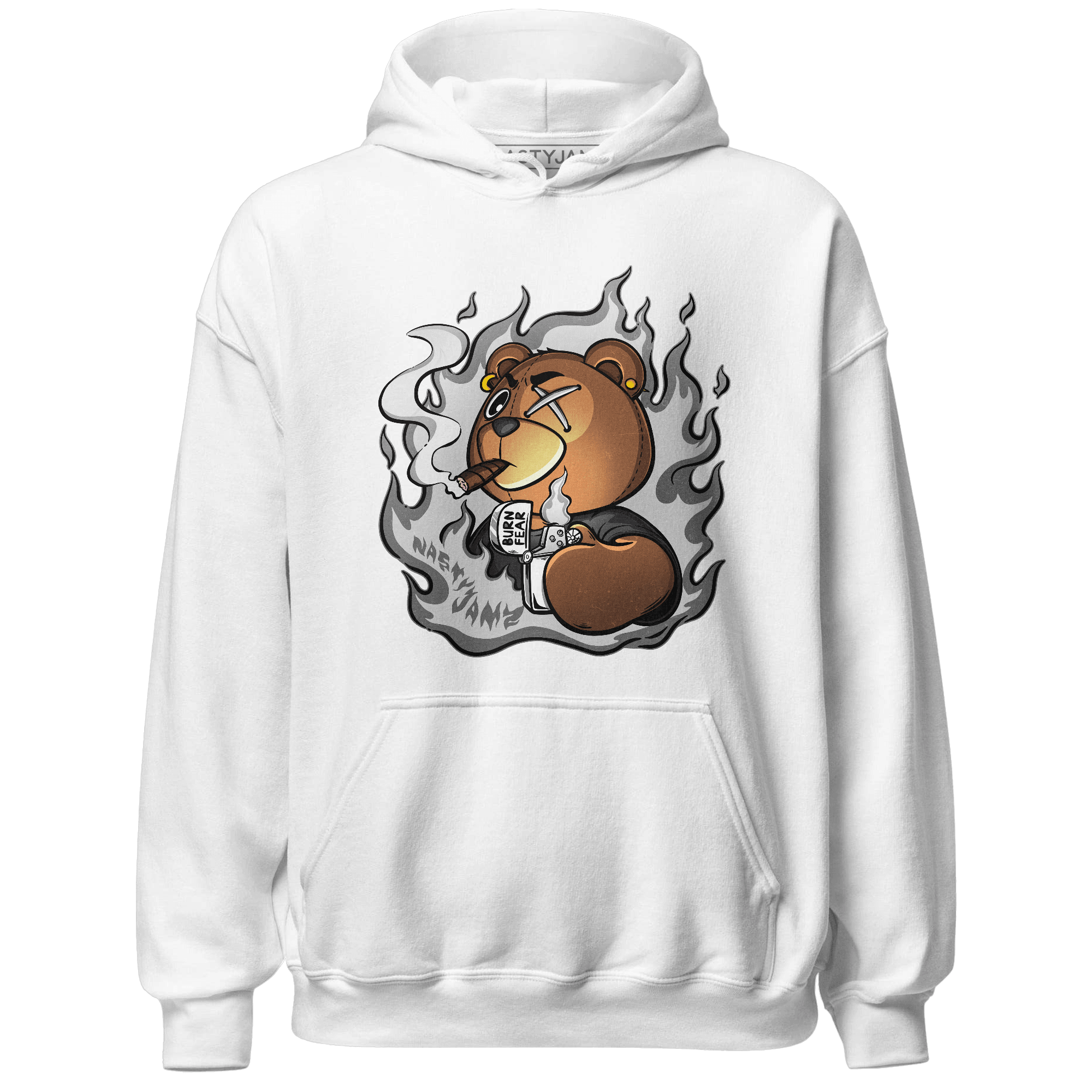 Retro High OG Black White 1s Hoodie Match BER Burn Fear - NastyJamz