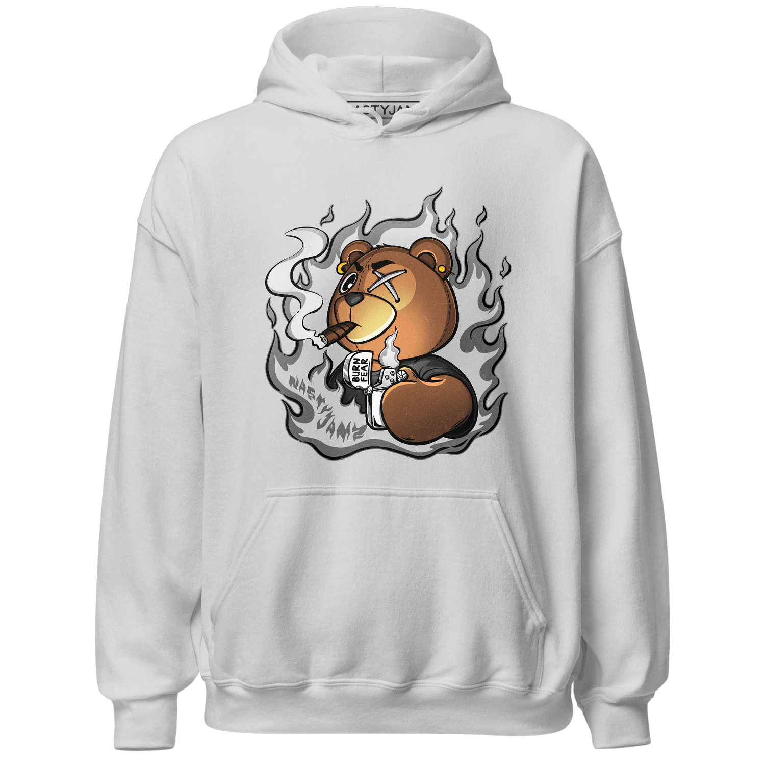 Retro High OG Black White 1s Hoodie Match BER Burn Fear - NastyJamz