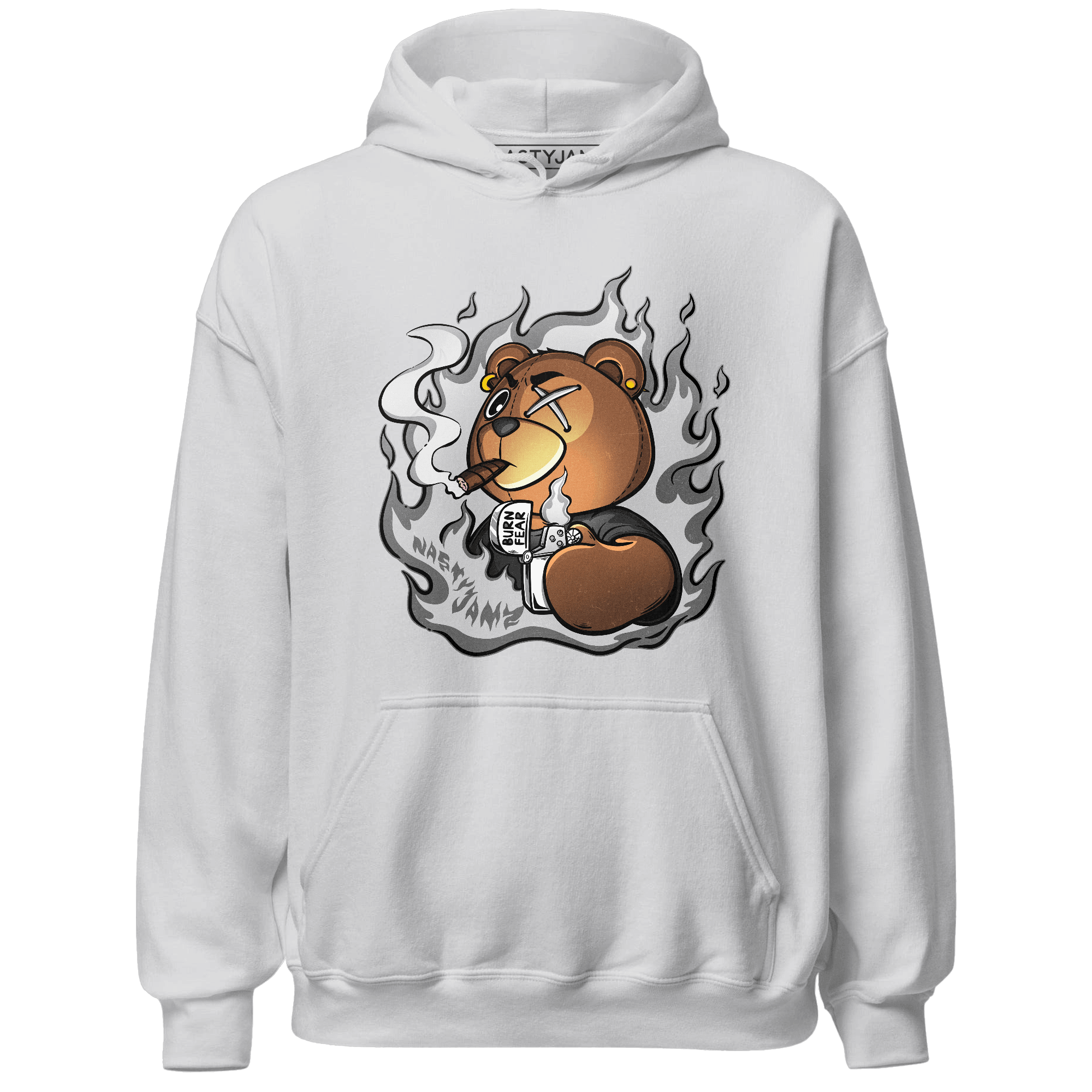 Retro High OG Black White 1s Hoodie Match BER Burn Fear - NastyJamz