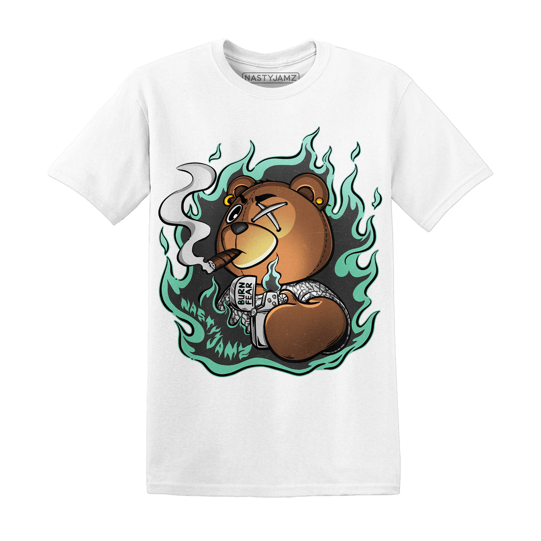 Green Glow 3s T Shirt Match BER Burn Fear - NastyJamz