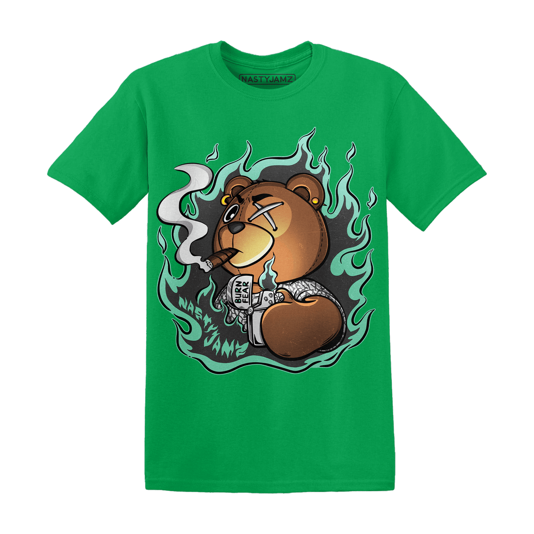Green Glow 3s T Shirt Match BER Burn Fear - NastyJamz