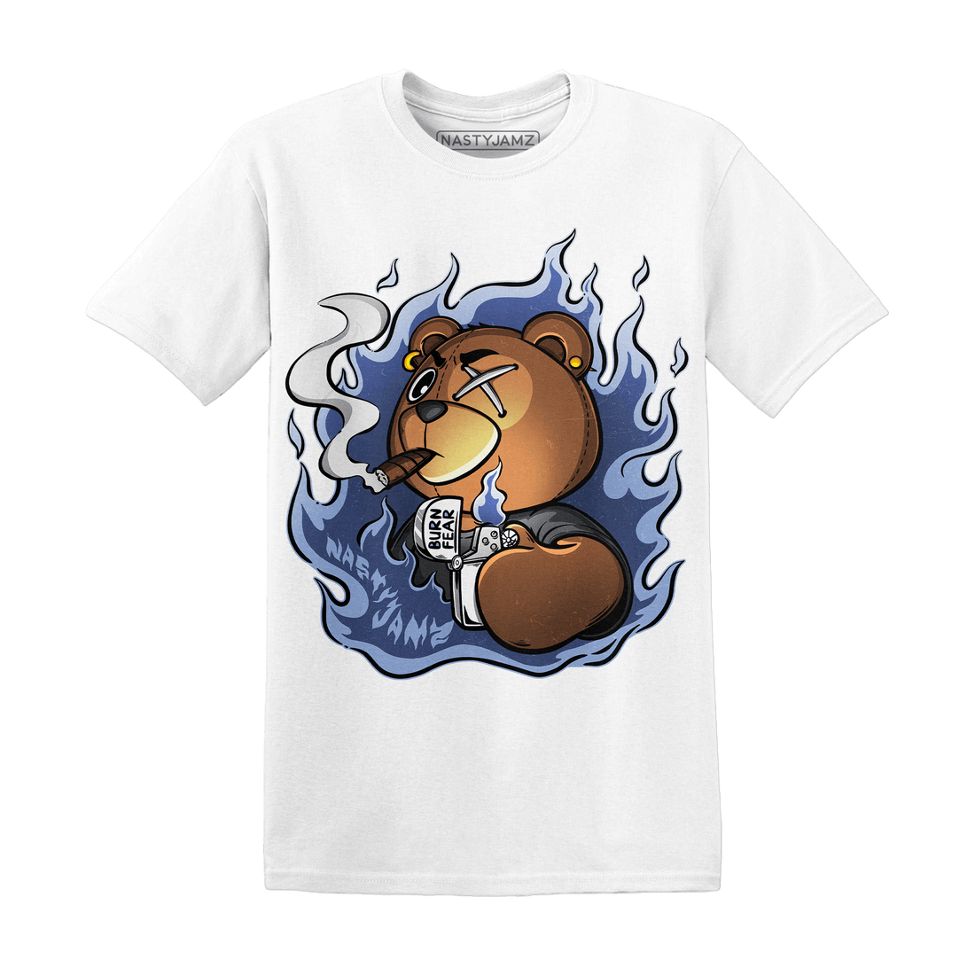 Midnight Navy 5s T Shirt Match BER Burn Fear - NastyJamz