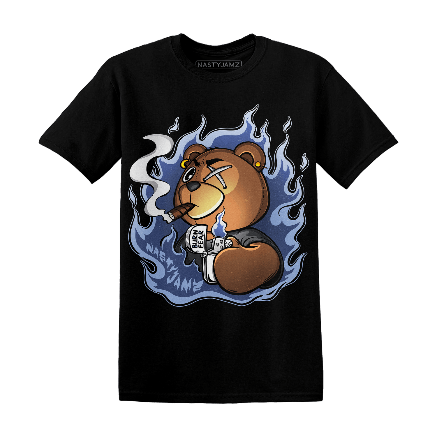 Midnight Navy 5s T Shirt Match BER Burn Fear - NastyJamz