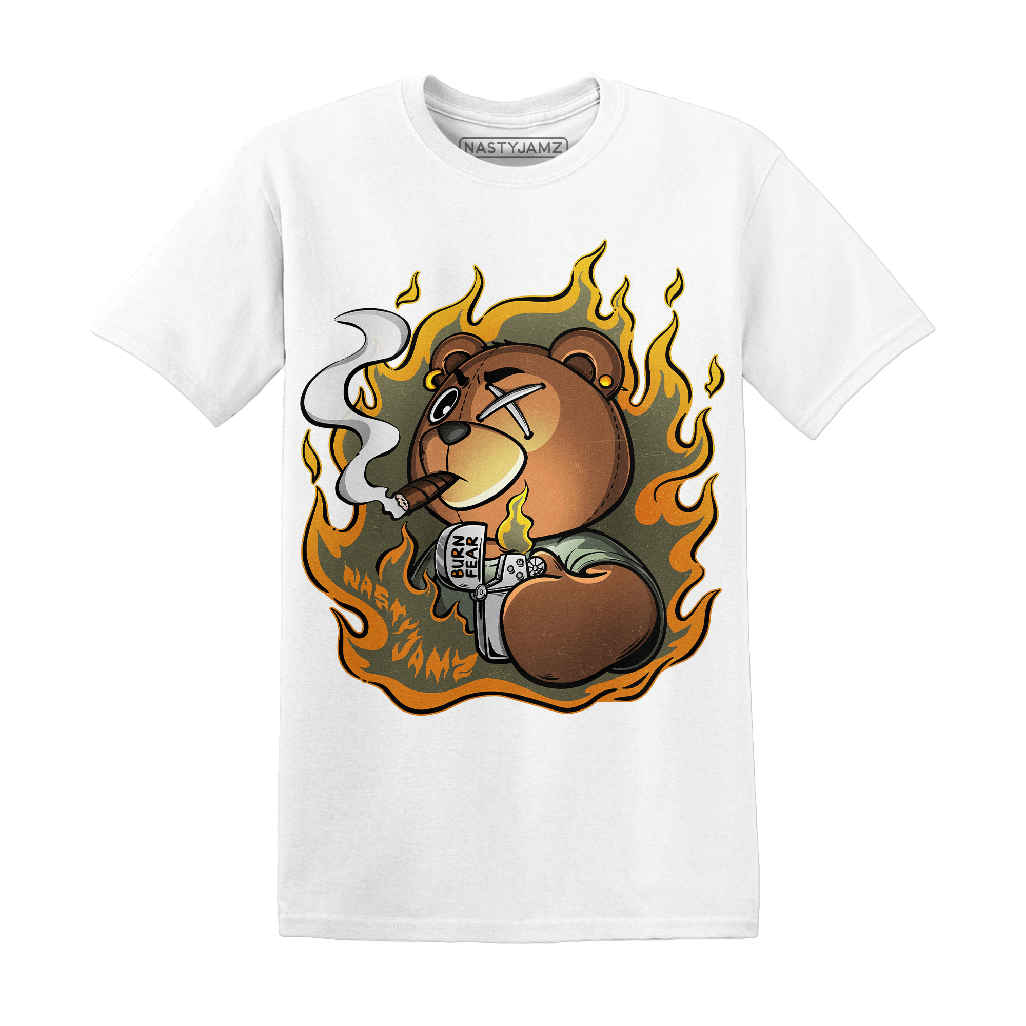 Olive 5s T Shirt Match BER Burn Fear - NastyJamz