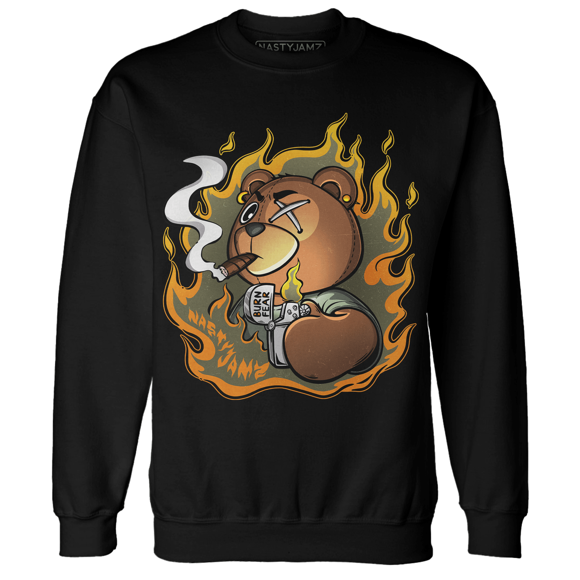 Olive 5s Sweatshirt Match BER Burn Fear - NastyJamz