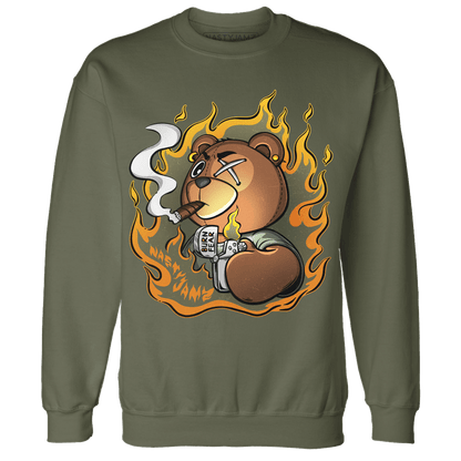 Olive 5s Sweatshirt Match BER Burn Fear - NastyJamz