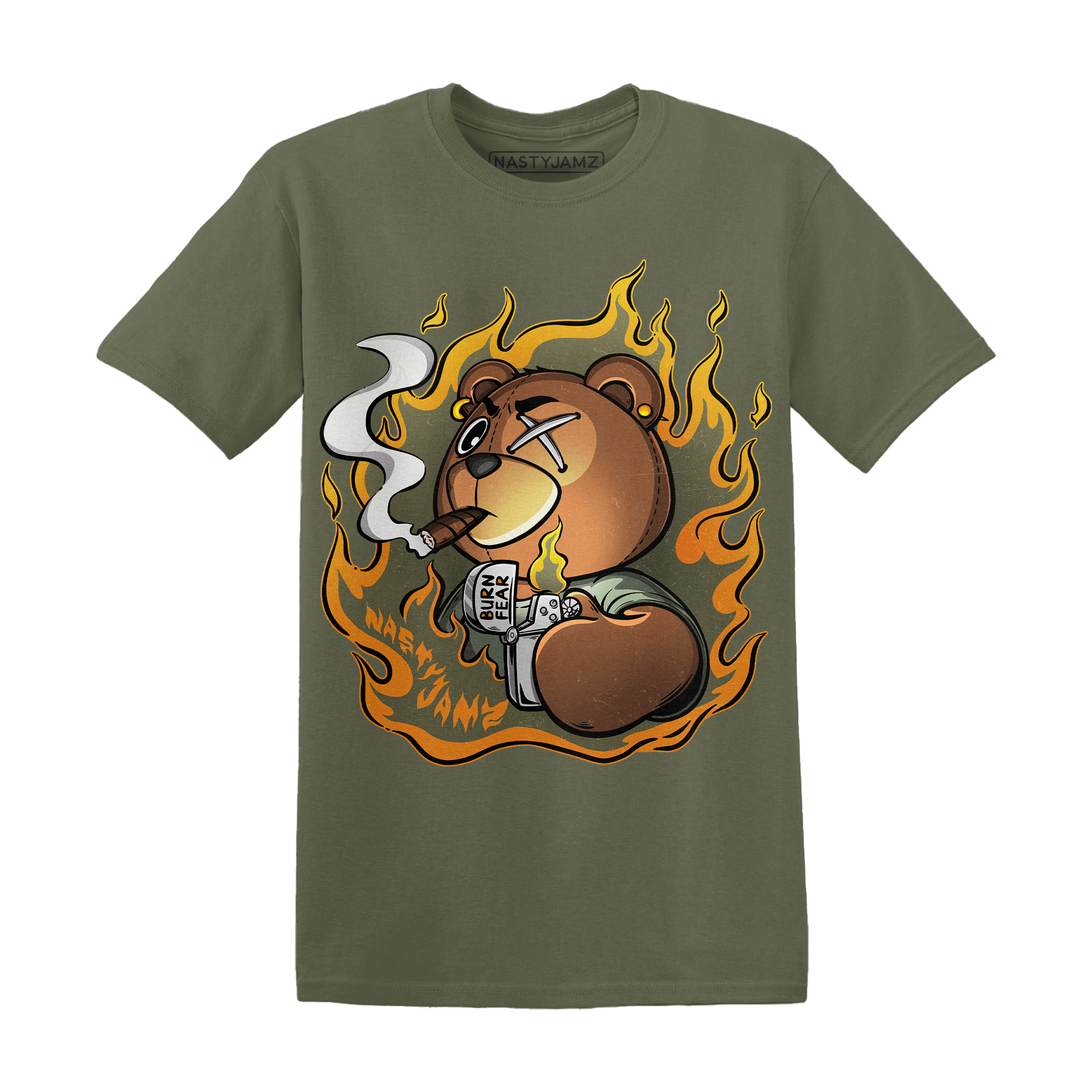 Olive 5s T Shirt Match BER Burn Fear - NastyJamz