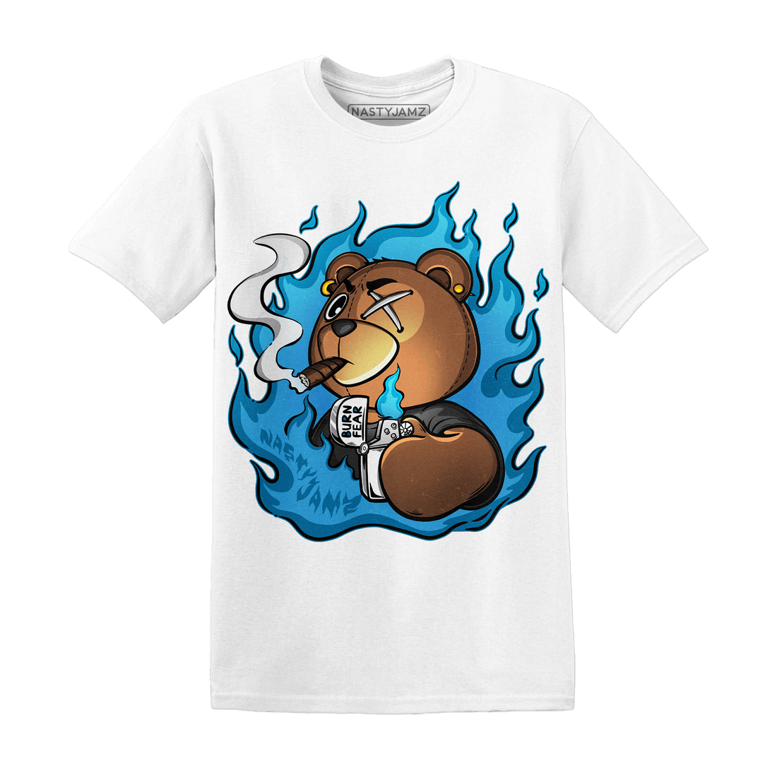 Powder Blue 9s T Shirt Match BER Burn Fear - NastyJamz