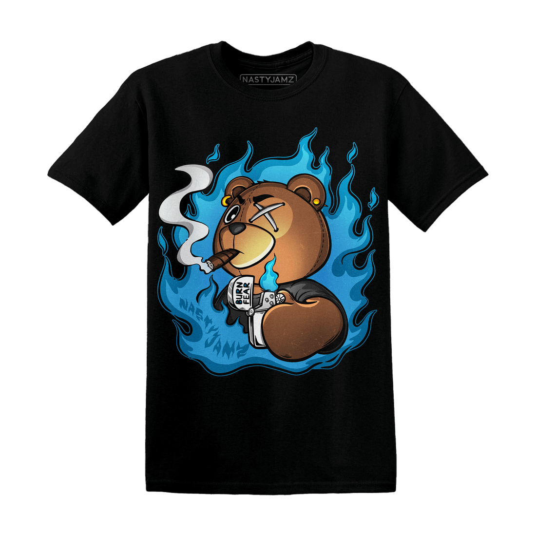 Powder Blue 9s T Shirt Match BER Burn Fear - NastyJamz
