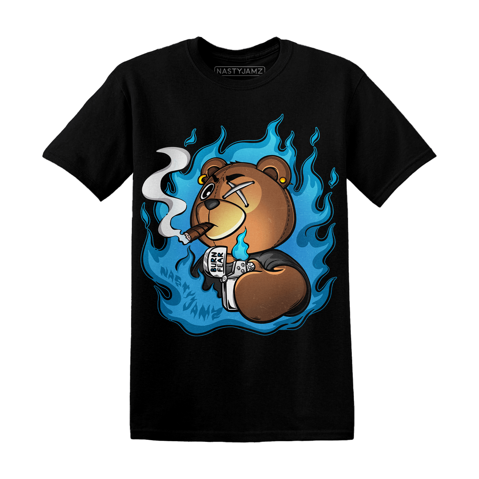 Powder Blue 9s T Shirt Match BER Burn Fear - NastyJamz