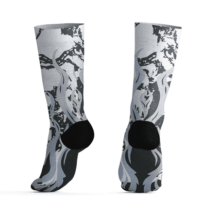 Low Space Jamz 11s Socks Match BER Burn Fear 3D All-Over Print - NastyJamz