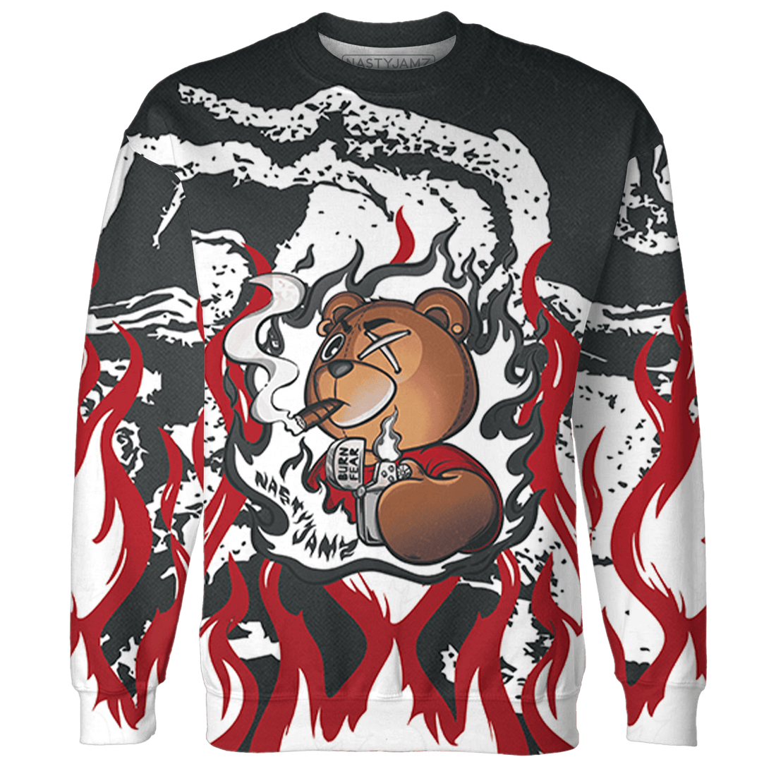 Retro Red Taxi 12s Sweatshirt Match BER Burn Fear 3D All-Over Print - NastyJamz