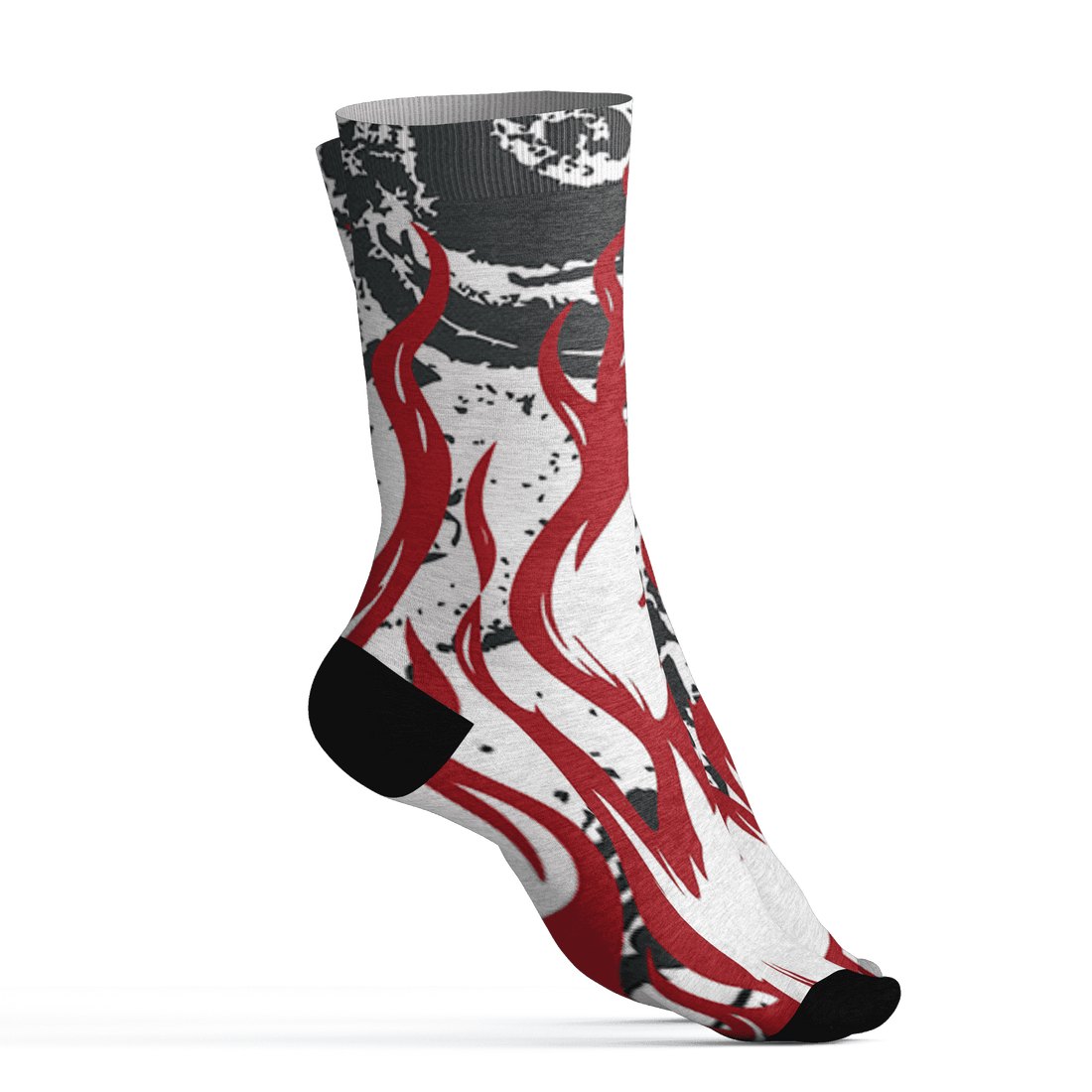 Retro Red Taxi 12s Socks Match BER Burn Fear 3D All-Over Print - NastyJamz