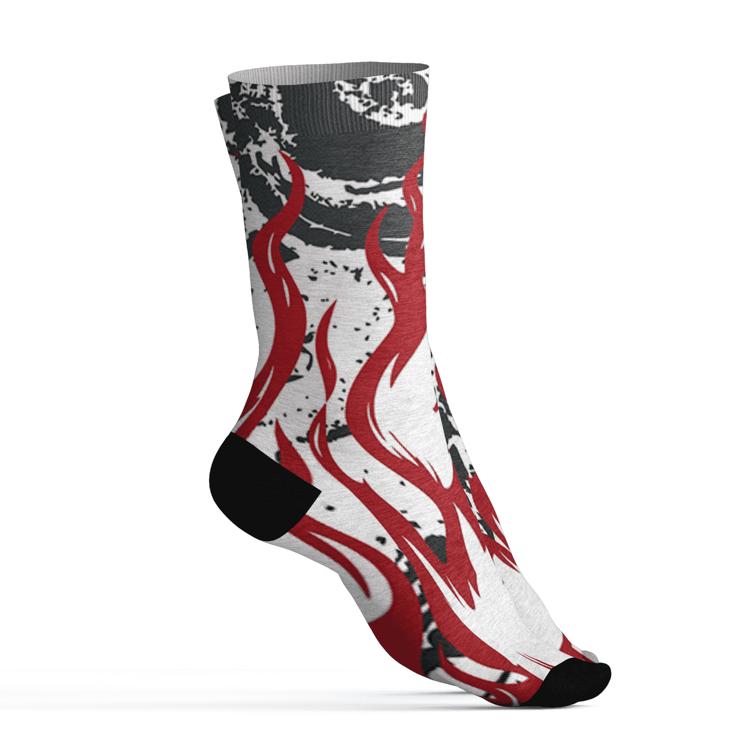 Retro Red Taxi 12s Socks Match BER Burn Fear 3D All-Over Print - NastyJamz