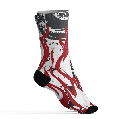 Retro Red Taxi 12s Socks Match BER Burn Fear 3D All-Over Print - NastyJamz