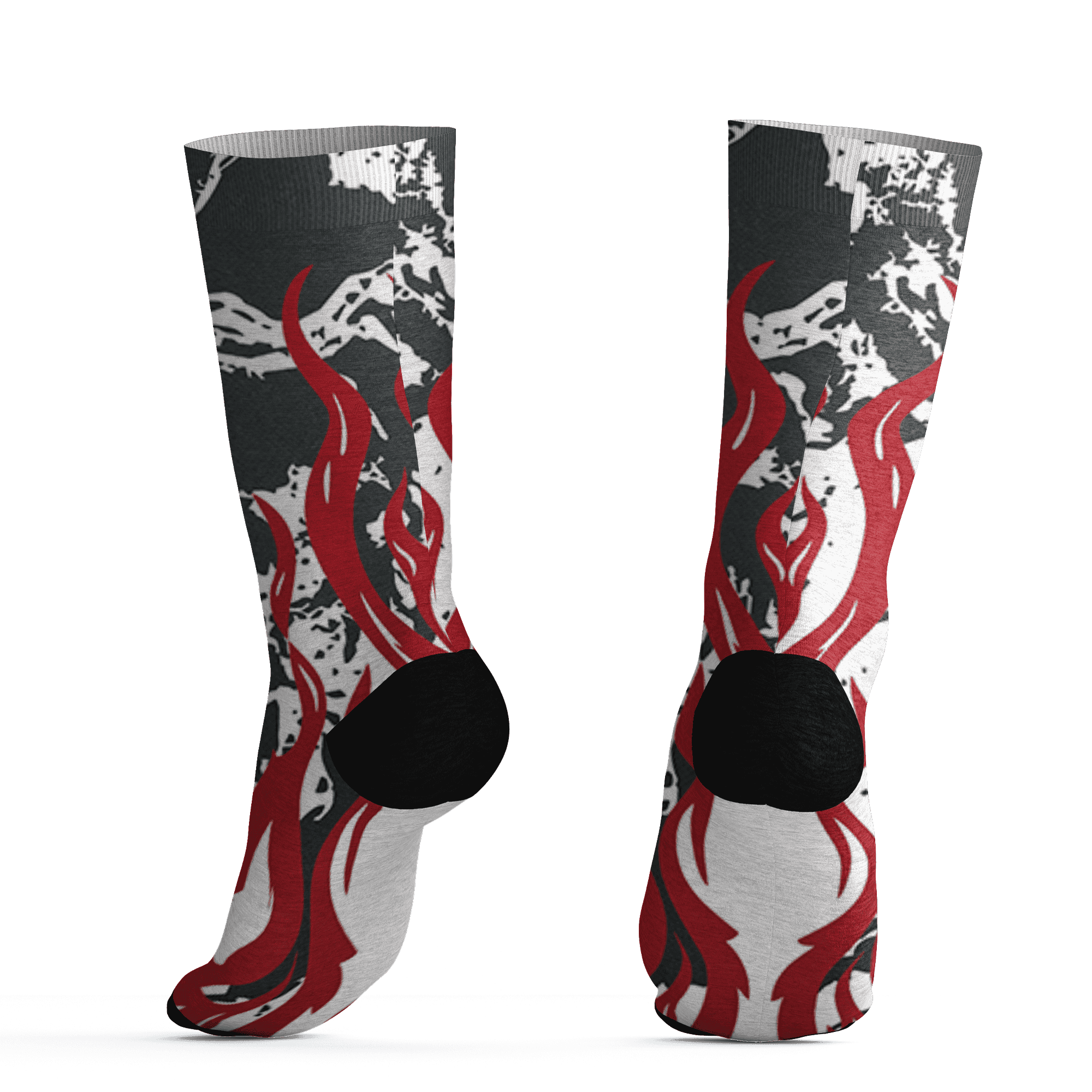 Retro Red Taxi 12s Socks Match BER Burn Fear 3D All-Over Print - NastyJamz