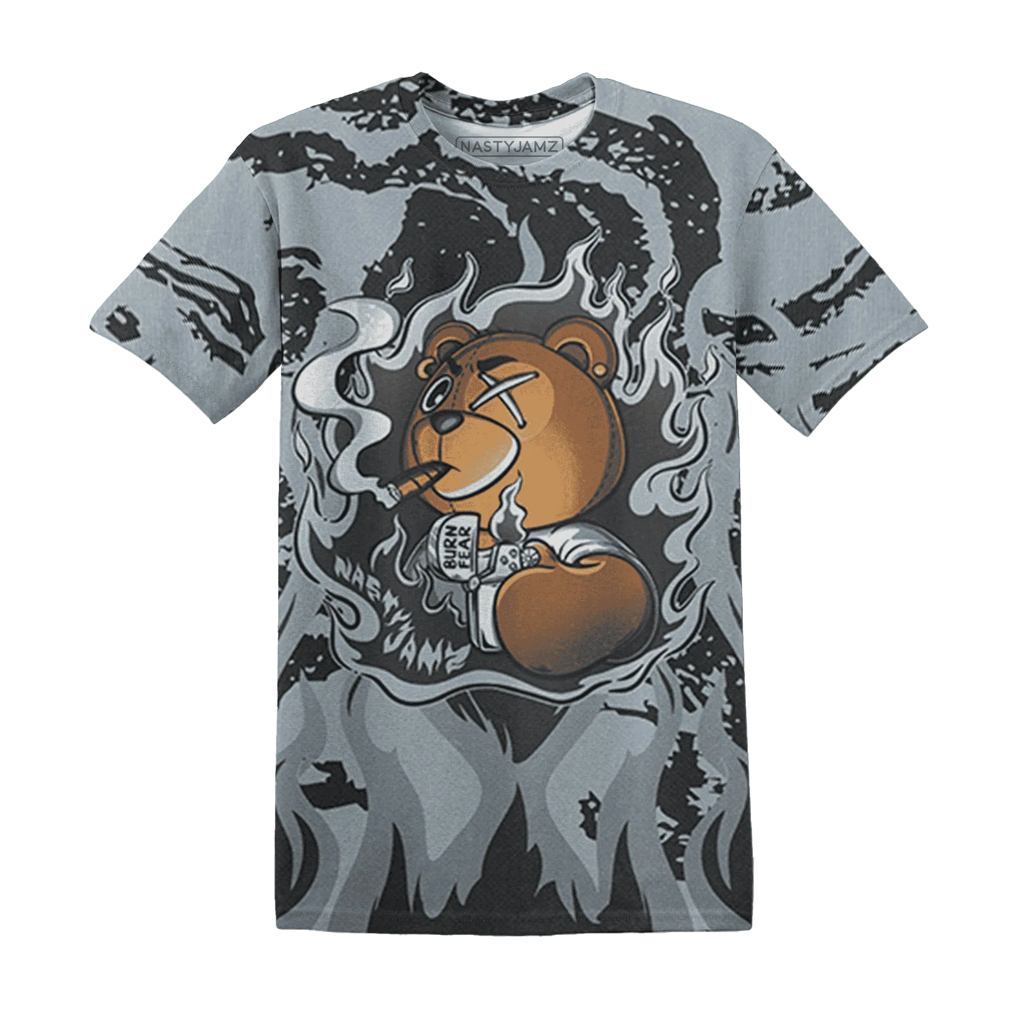 Wolf-Grey-12s-T-Shirt-Match-BER-Burn-Fear-3D