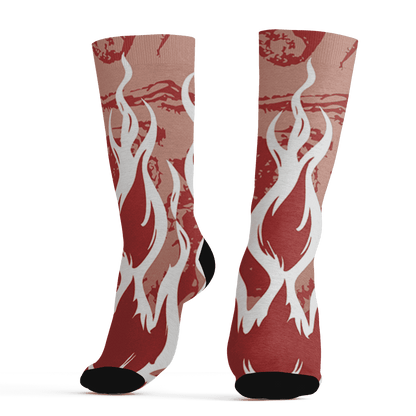 Dune Red 13s Socks Match BER Burn Fear 3D All-Over Print - NastyJamz