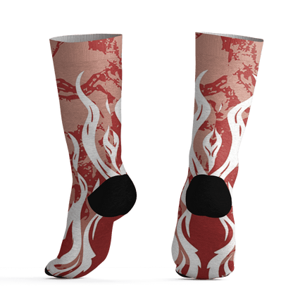 Dune Red 13s Socks Match BER Burn Fear 3D All-Over Print - NastyJamz