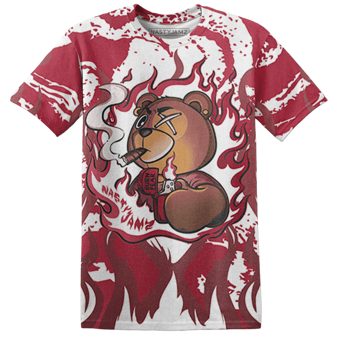 High 85 Metallic Burgundy 1s T Shirt Match BER Burn Fear 3D All-Over Print - NastyJamz