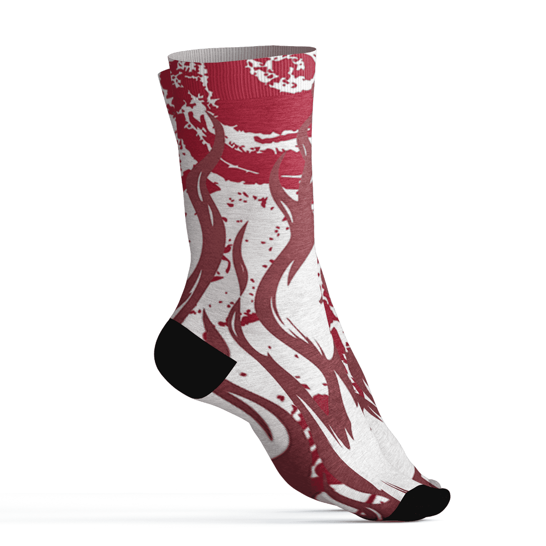High 85 Metallic Burgundy 1s Socks Match BER Burn Fear 3D All-Over Print - NastyJamz