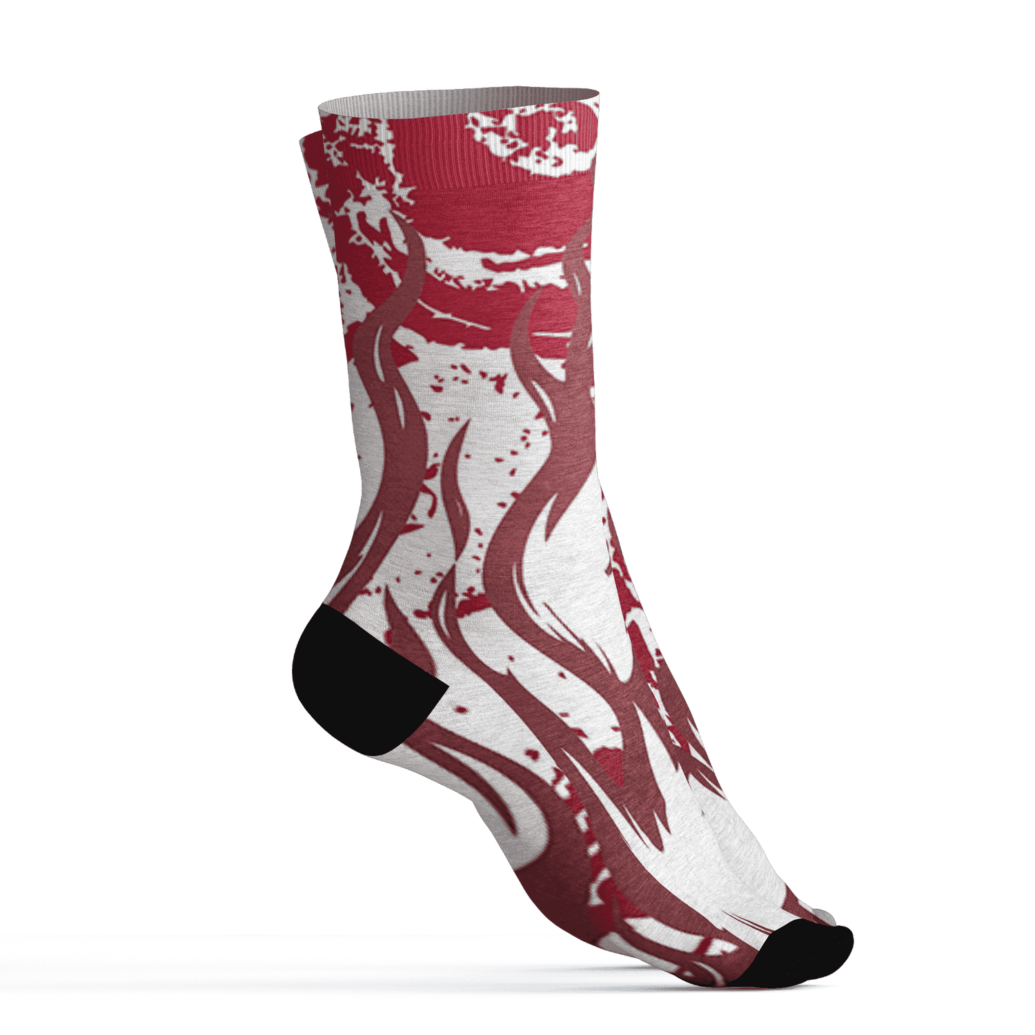 High 85 Metallic Burgundy 1s Socks Match BER Burn Fear 3D All-Over Print - NastyJamz
