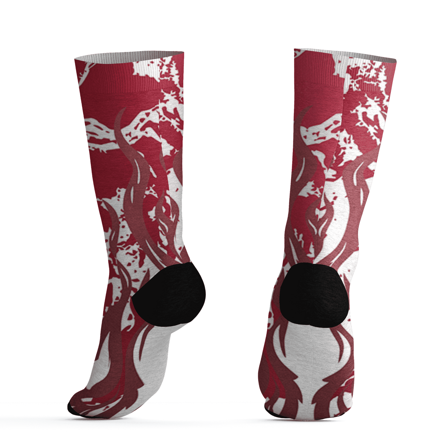 High 85 Metallic Burgundy 1s Socks Match BER Burn Fear 3D All-Over Print - NastyJamz