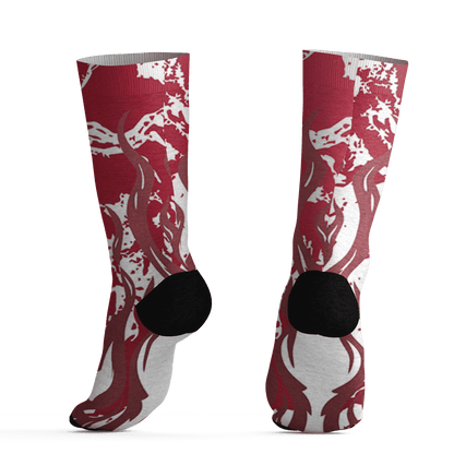 High 85 Metallic Burgundy 1s Socks Match BER Burn Fear 3D All-Over Print - NastyJamz
