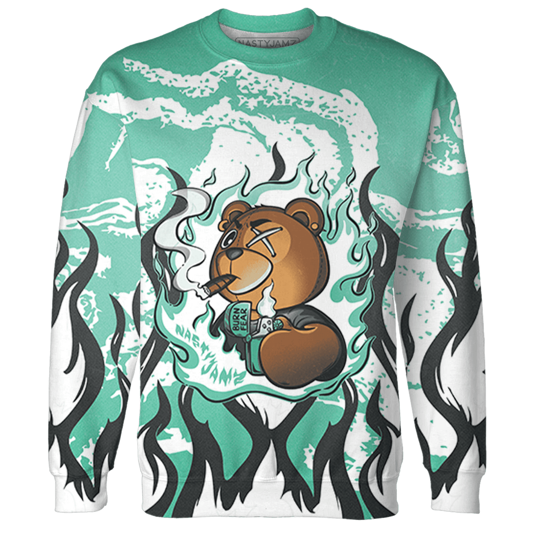 High OG Green Glow 1s Sweatshirt Match BER Burn Fear 3D All-Over Print - NastyJamz