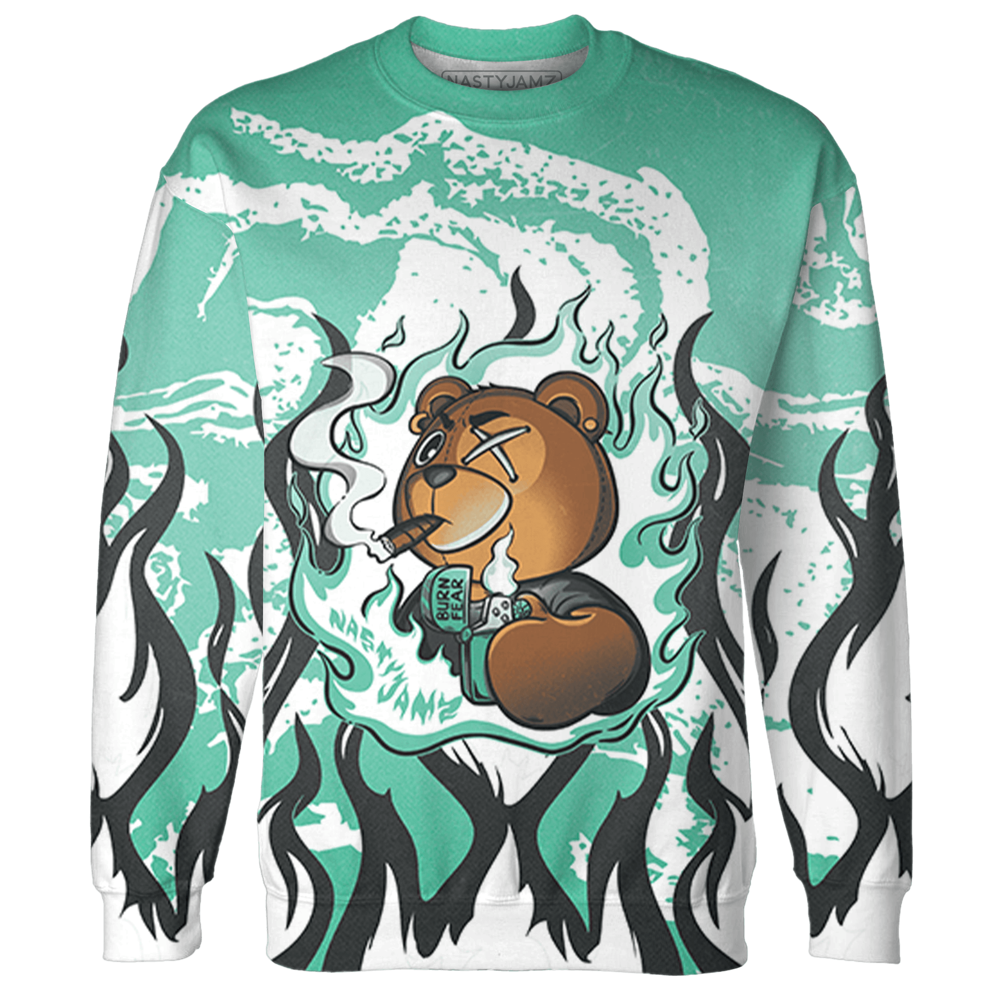 High OG Green Glow 1s Sweatshirt Match BER Burn Fear 3D All-Over Print - NastyJamz