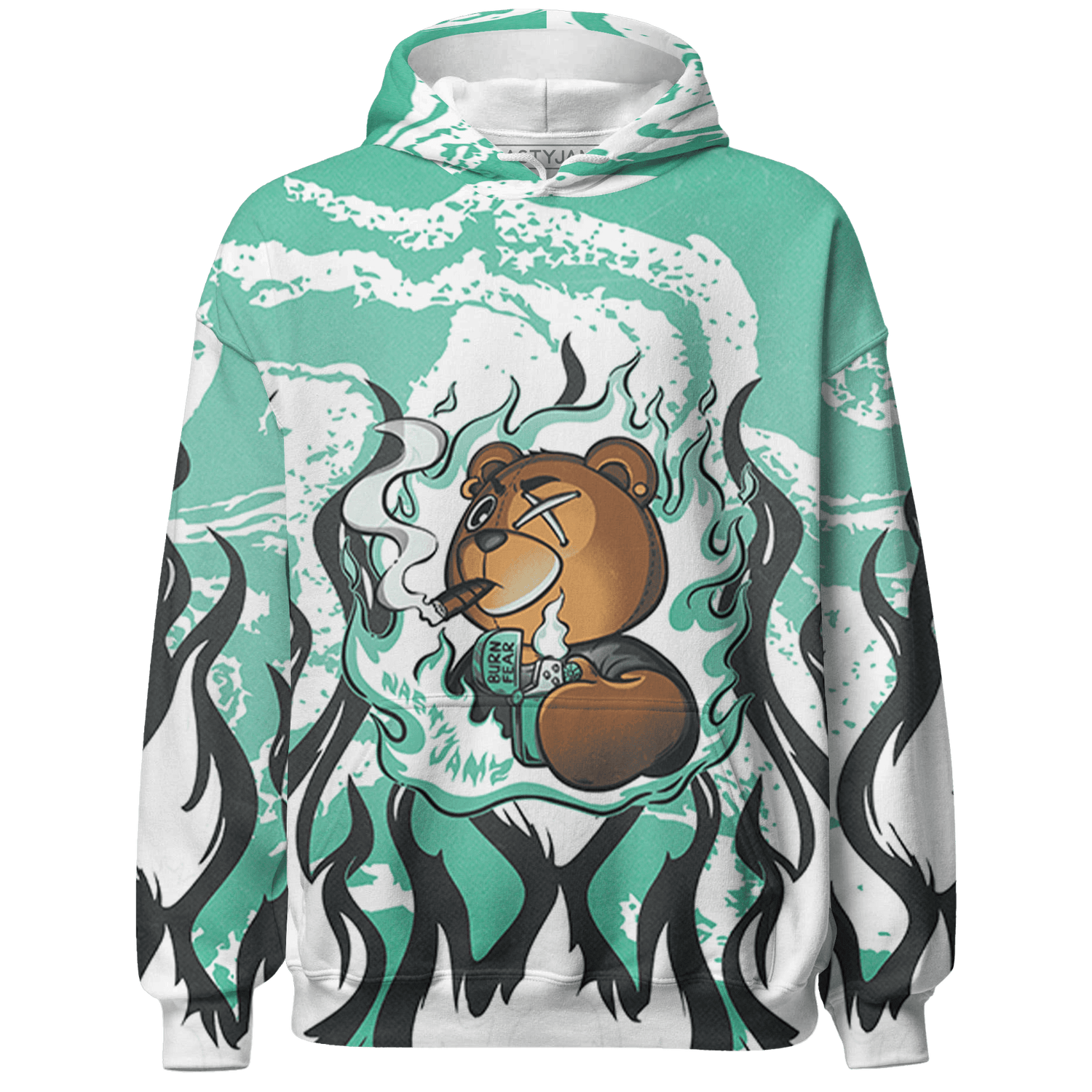 High OG Green Glow 1s Hoodie Match BER Burn Fear 3D All-Over Print - NastyJamz