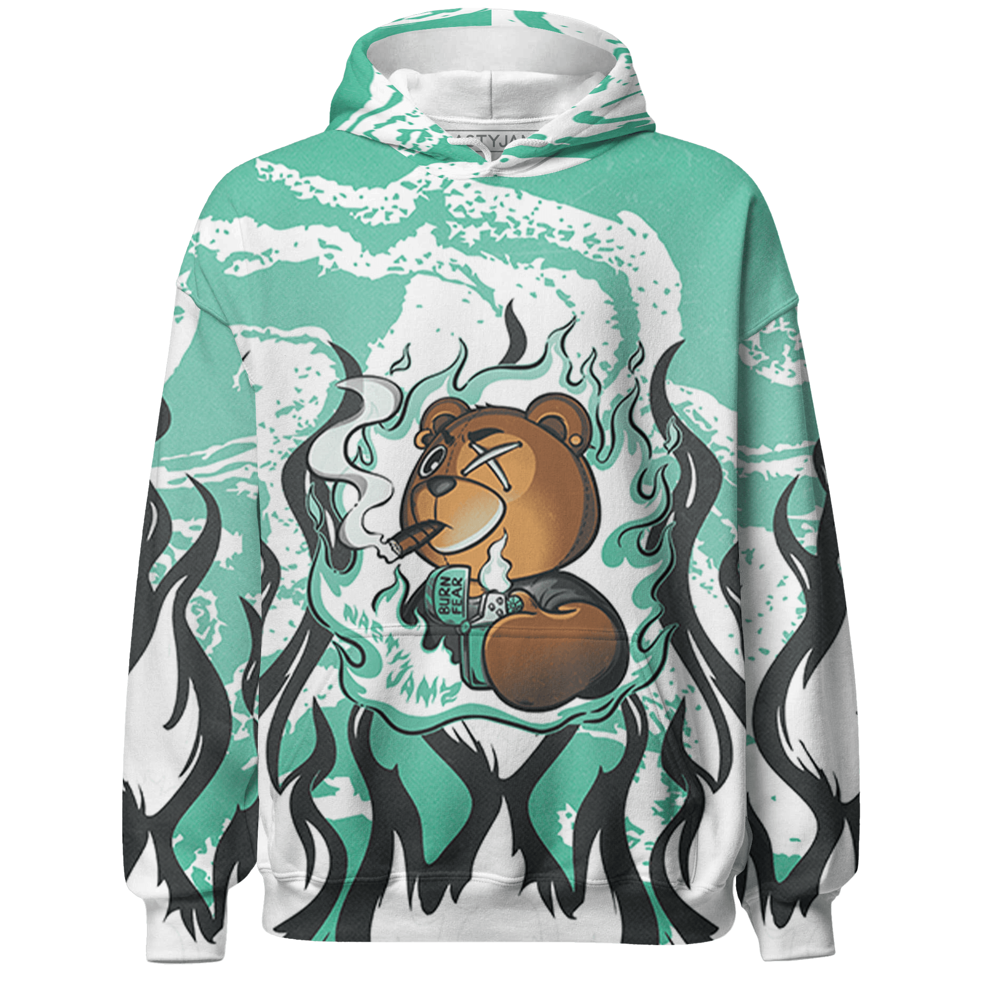 High OG Green Glow 1s Hoodie Match BER Burn Fear 3D All-Over Print - NastyJamz