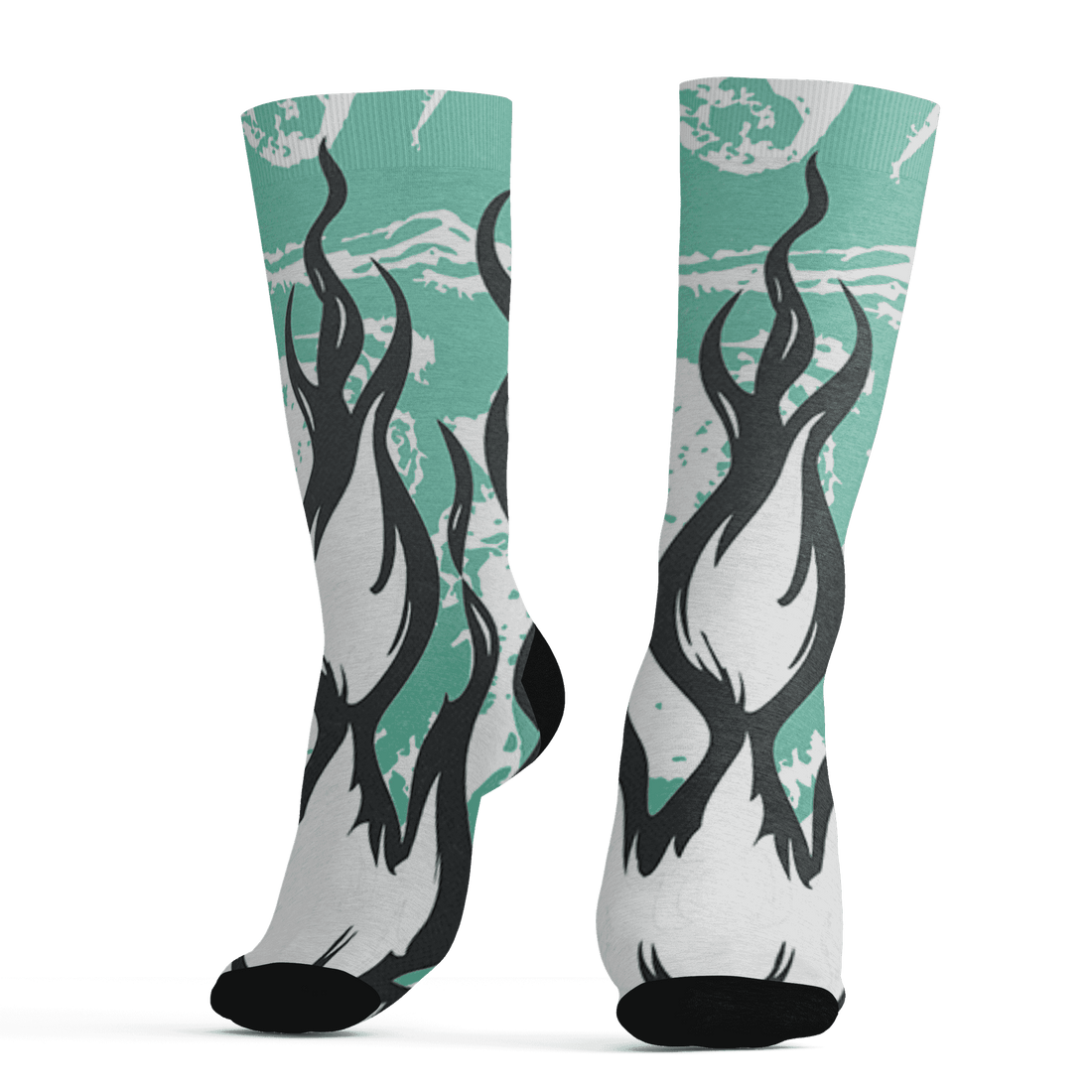 High OG Green Glow 1s Socks Match BER Burn Fear 3D All-Over Print - NastyJamz