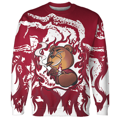 High White Team Red 1s Sweatshirt Match BER Burn Fear 3D All-Over Print - NastyJamz