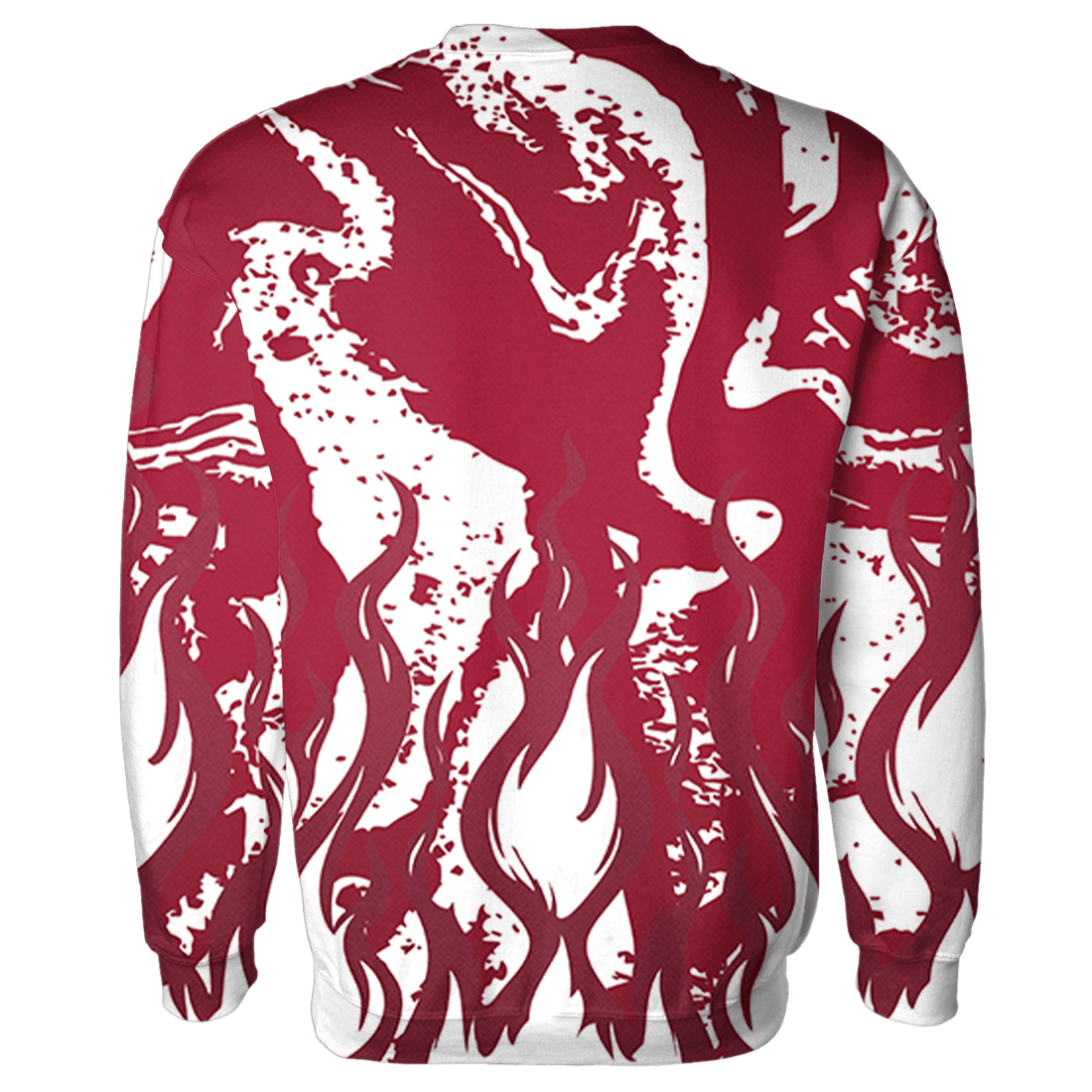 High White Team Red 1s Sweatshirt Match BER Burn Fear 3D All-Over Print - NastyJamz