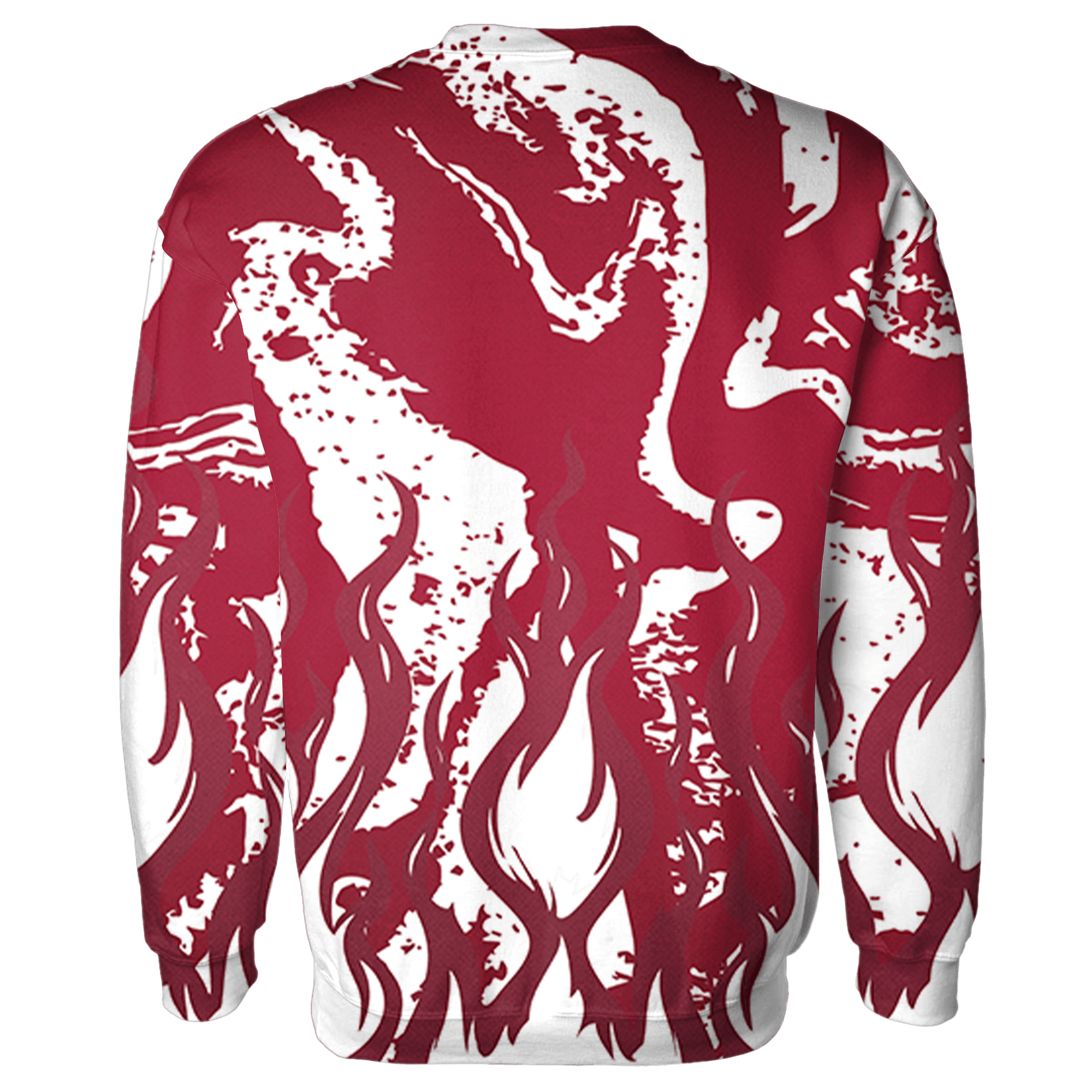 High White Team Red 1s Sweatshirt Match BER Burn Fear 3D All-Over Print - NastyJamz