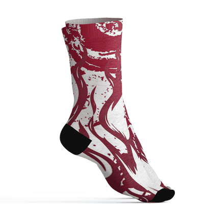 High White Team Red 1s Socks Match BER Burn Fear 3D All-Over Print - NastyJamz